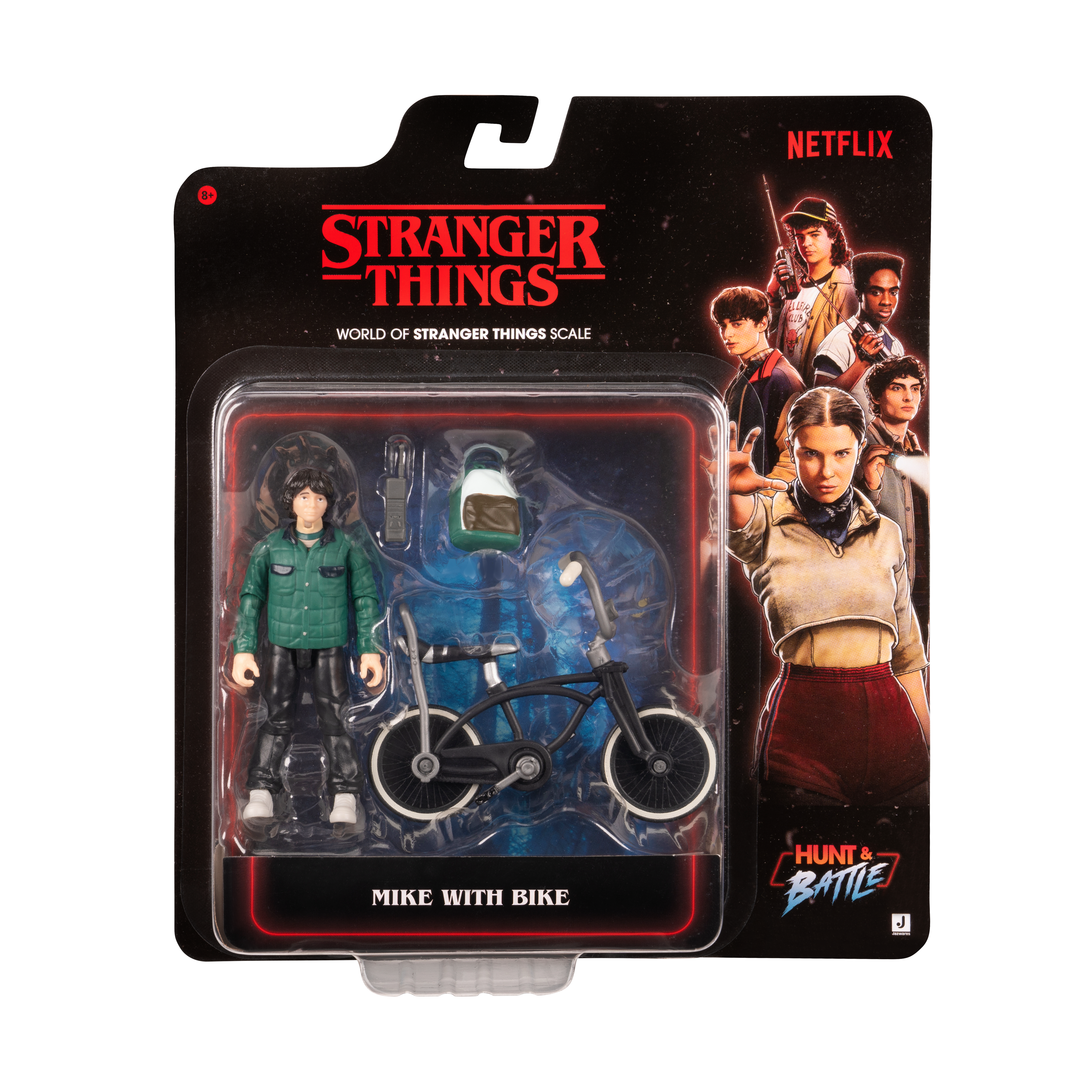 Jazwares Stranger Things Mike Wheeler with Bicycle 4-in Action Figure