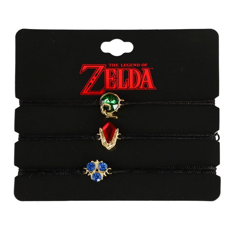 The Legend Of Zelda Spiritual Stones Cord Bracelet 3-Pack Set