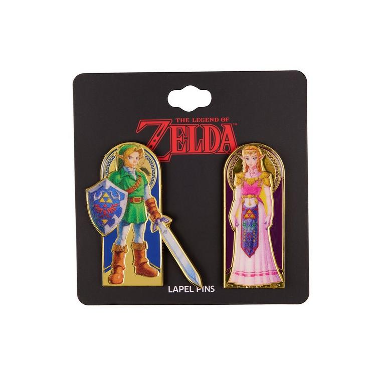 The Legenda of Zelda Link and Zelda Enamel Pin Set 2-Pack