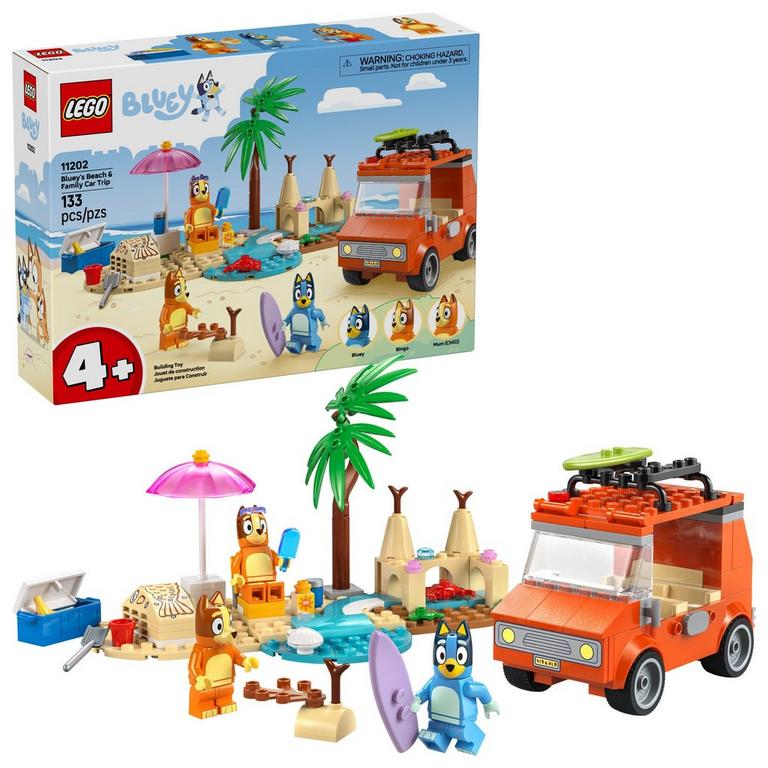 LEGO Bluey: Bluey's Beach and Family Car Trip Building Set 11202