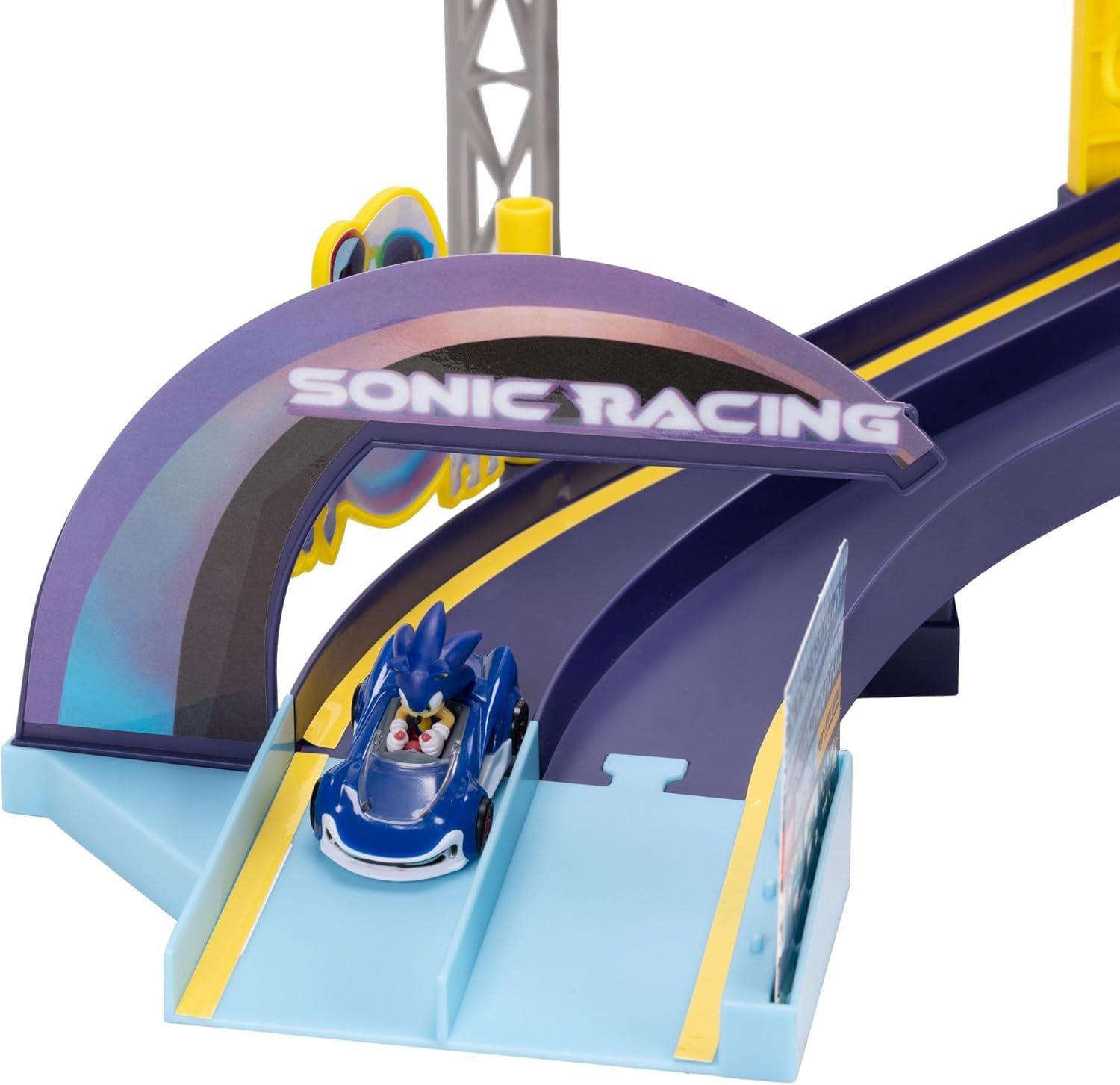 Jakks Pacific Sonic the Hedgehog Sonic E-Stadium Track Set with 1:64 Die Cast Vehicle