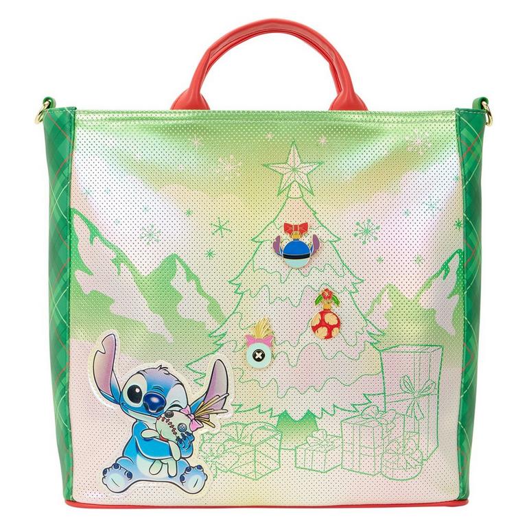 Loungefly Disney Lilo and Stitch Holiday Tote Bag
