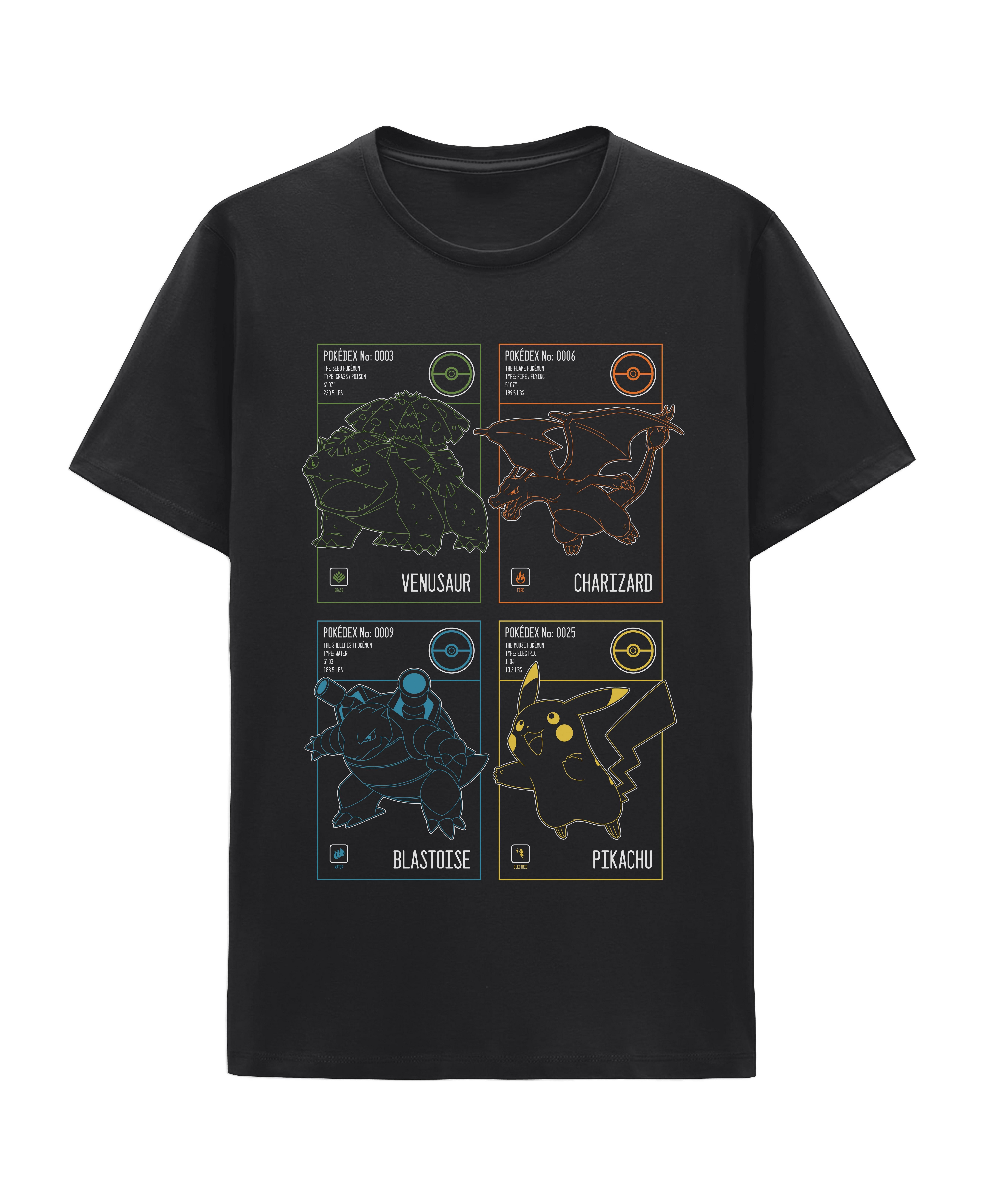 Pokemon Kanto Starters Unisex Short Sleeve Graphic T-Shirt GameStop Exclusive, Size: XL, Hybrid Apparel