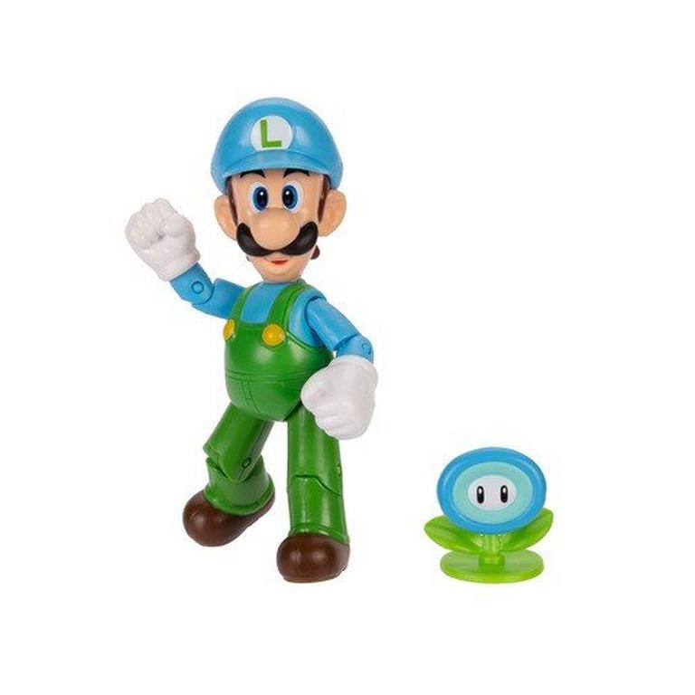 Jakks Pacific Super Mario Ice Luigi with Ice Flower 4-in Action Figure Set