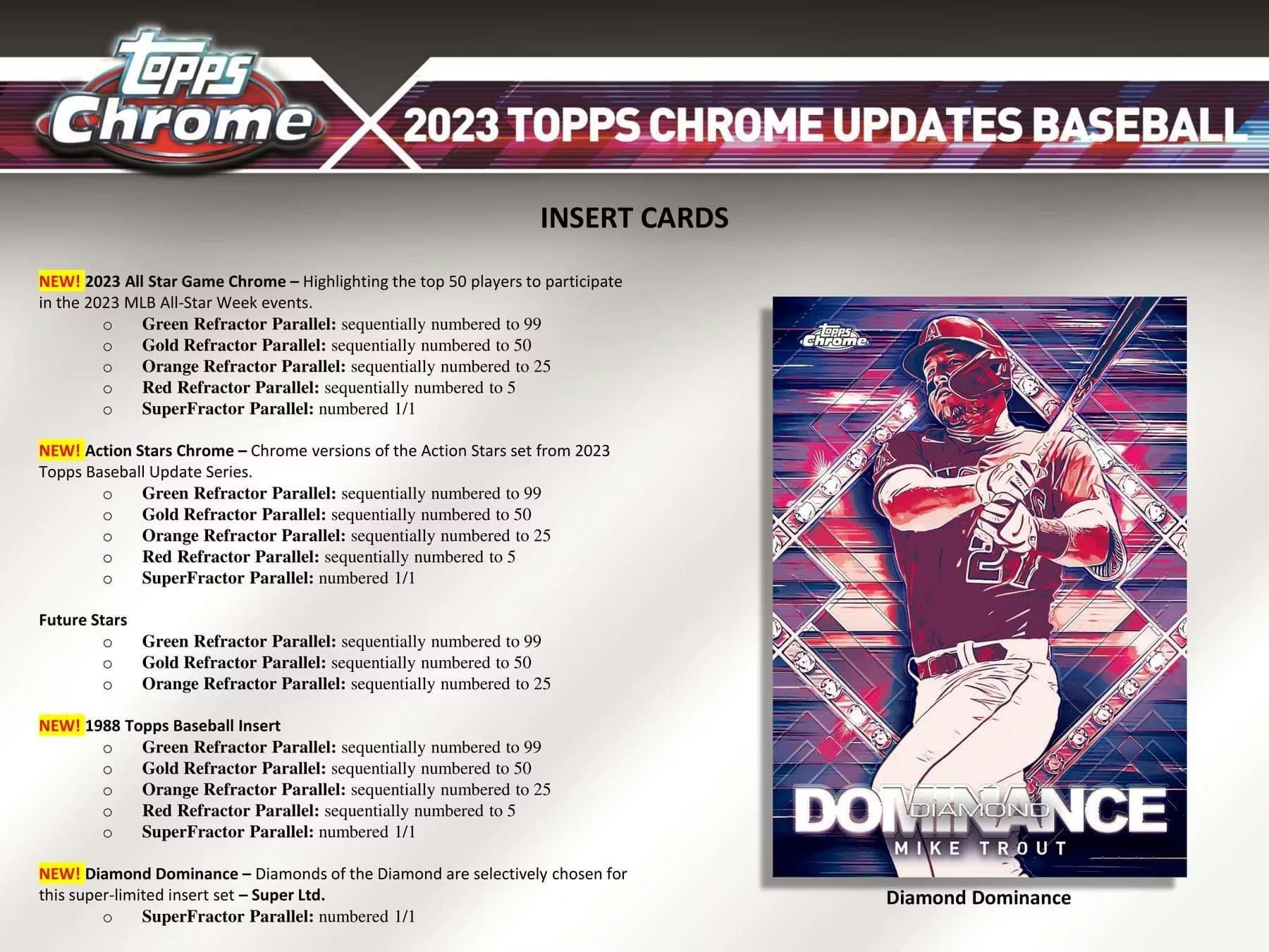2023 Topps Chrome Update Series MLB Baseball Blaster Box