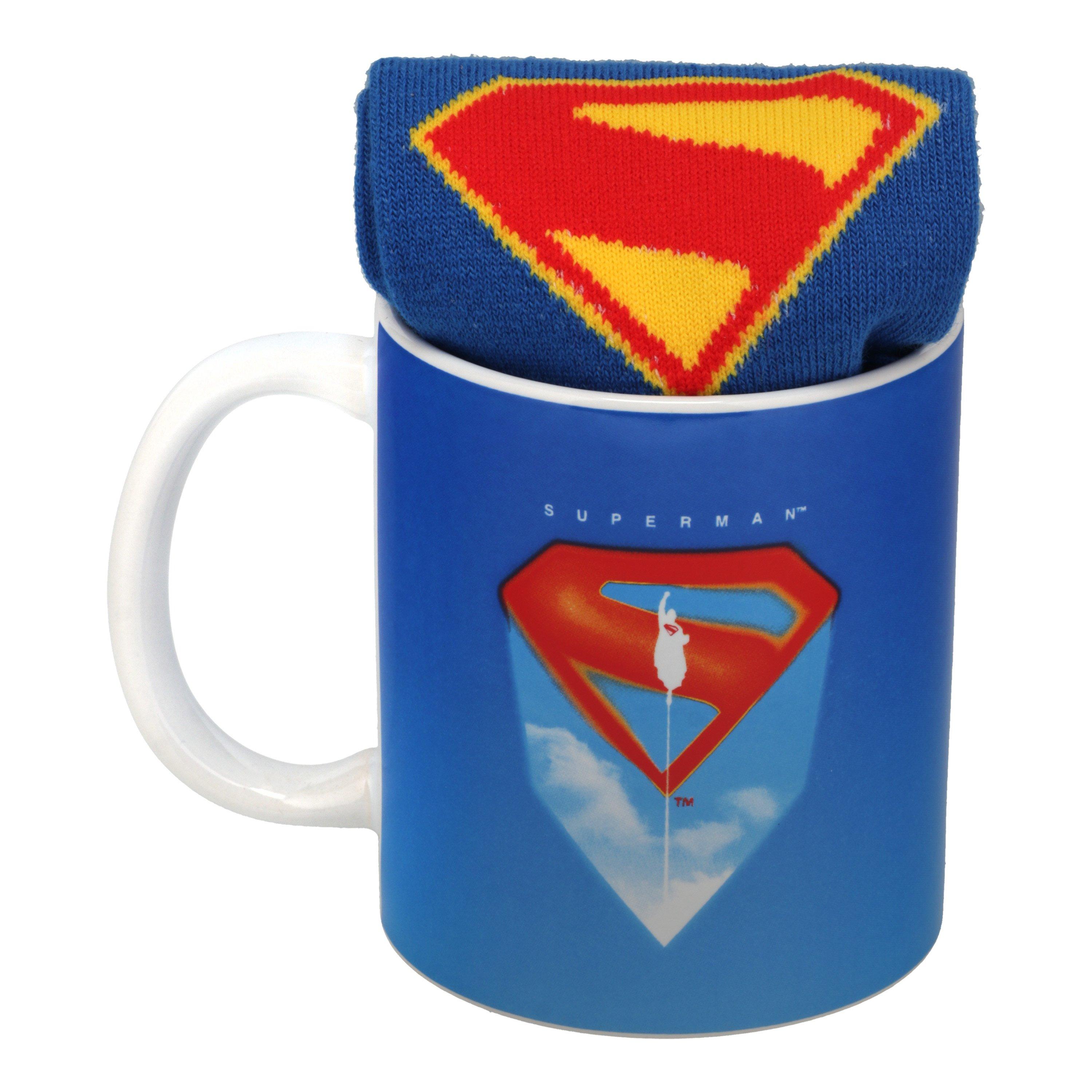 Superman Sock and Mug 10oz Set