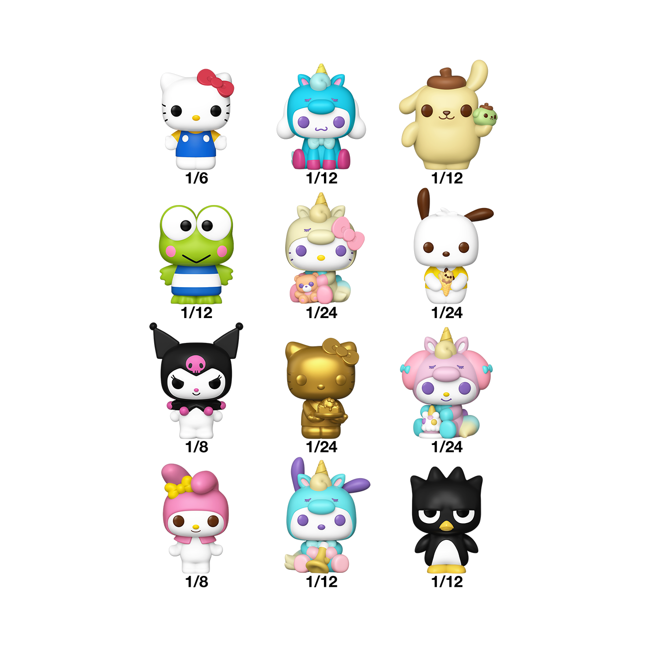 Funko Bitty POP! Sanrio Hello Kitty and Friends Vinyl Figure Set 24-Pack (Hello Kitty, Cinnamoroll, Unicorn, and More!)
