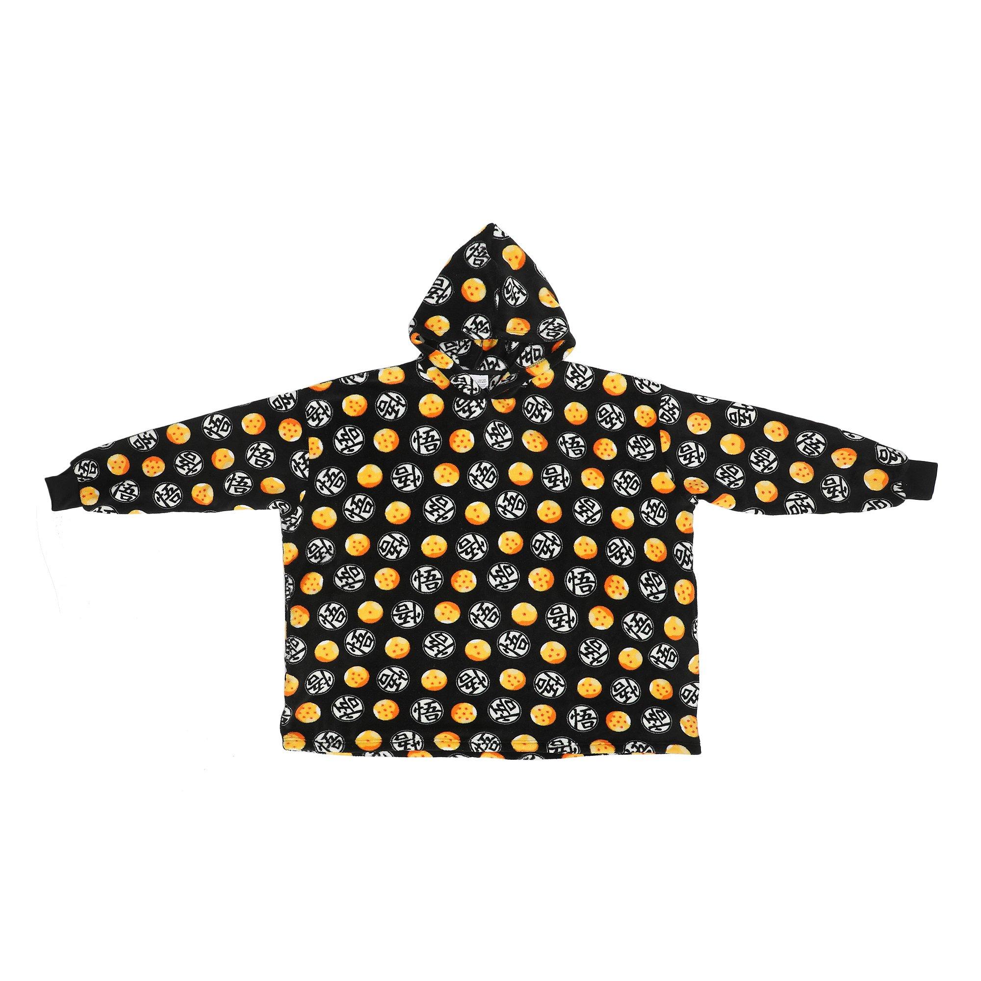 Dragon Ball Z Gi Symbols and Dragon Balls Hoodie Blanket