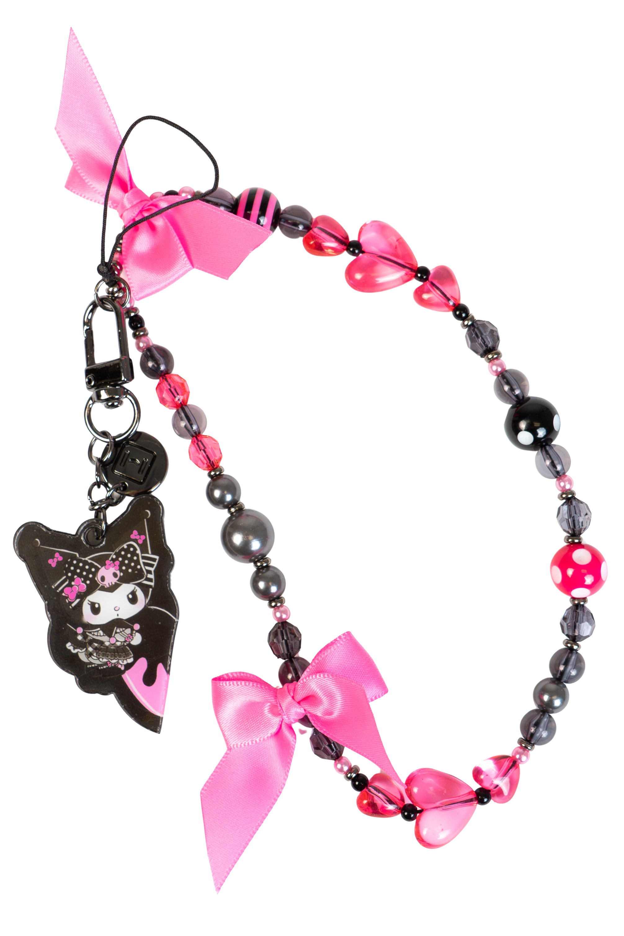 Sanrio My Melody and Kuromi Anniversary Beaded Charm Mobile Phone Wrist Strap