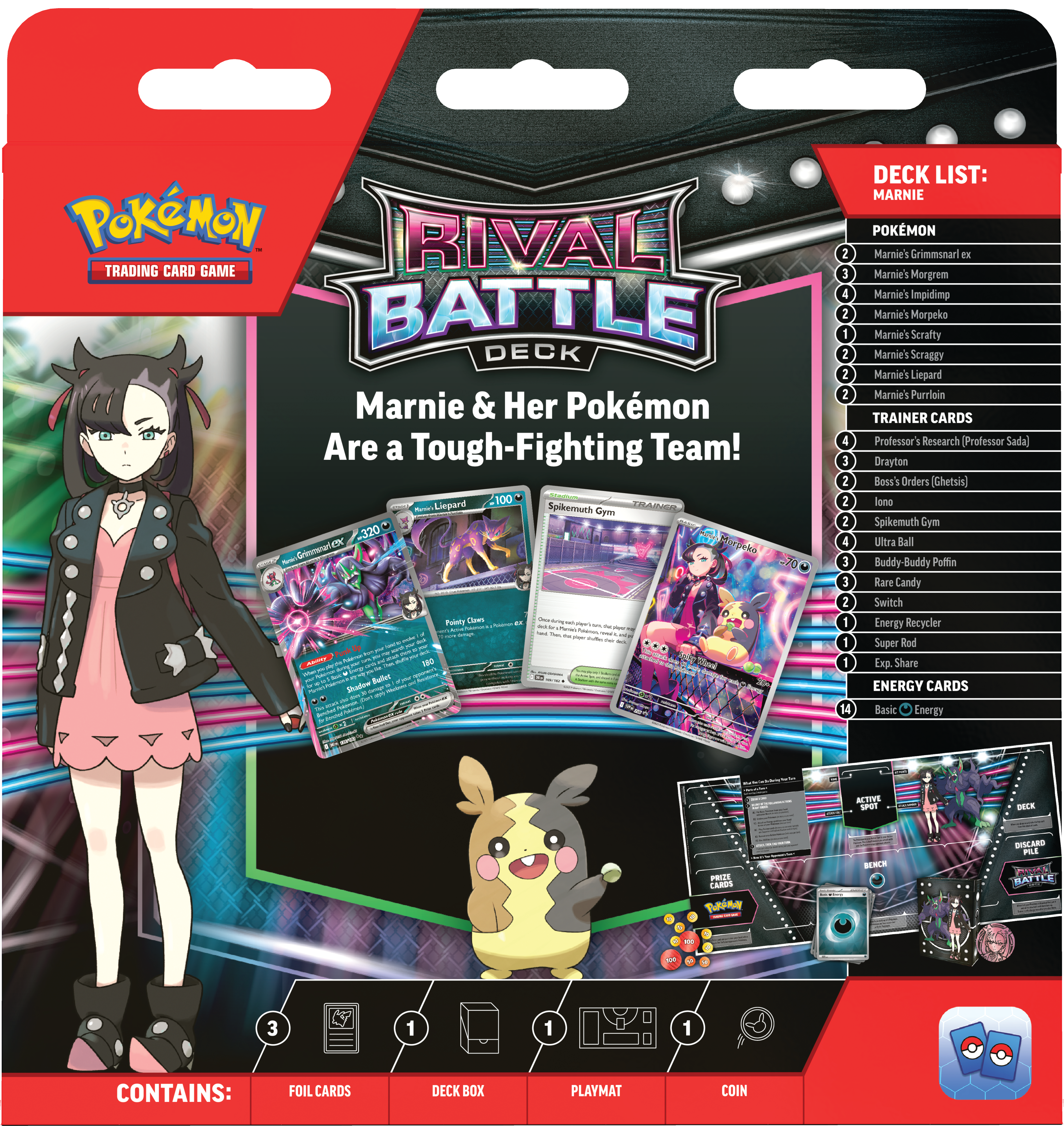 Pokemon Trading Card Game: Rival Battle Deck Marnie or Steven (Styles May Vary