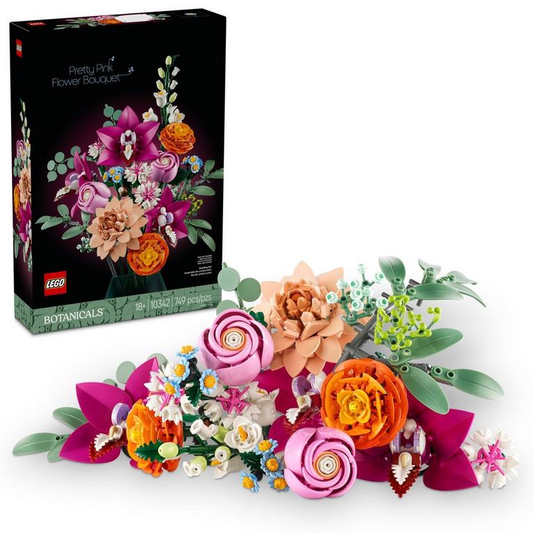 LEGO Botanicals Pretty Pink Flower Bouquet Building Playset 10342