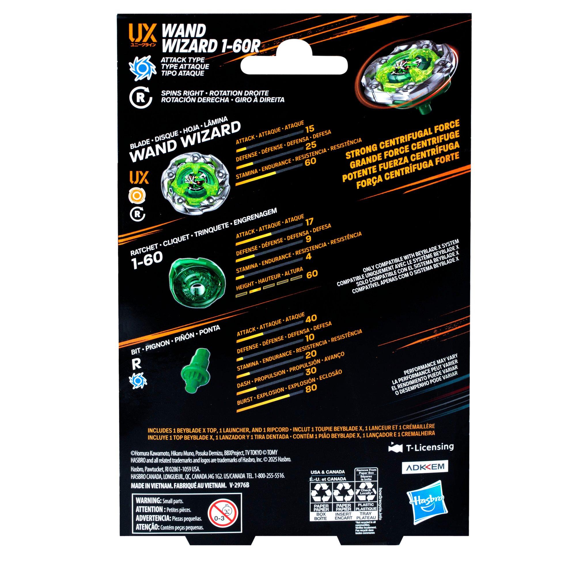 Hasbro Beyblade X Wand Wizard 1-60R UX Starter Pack Set