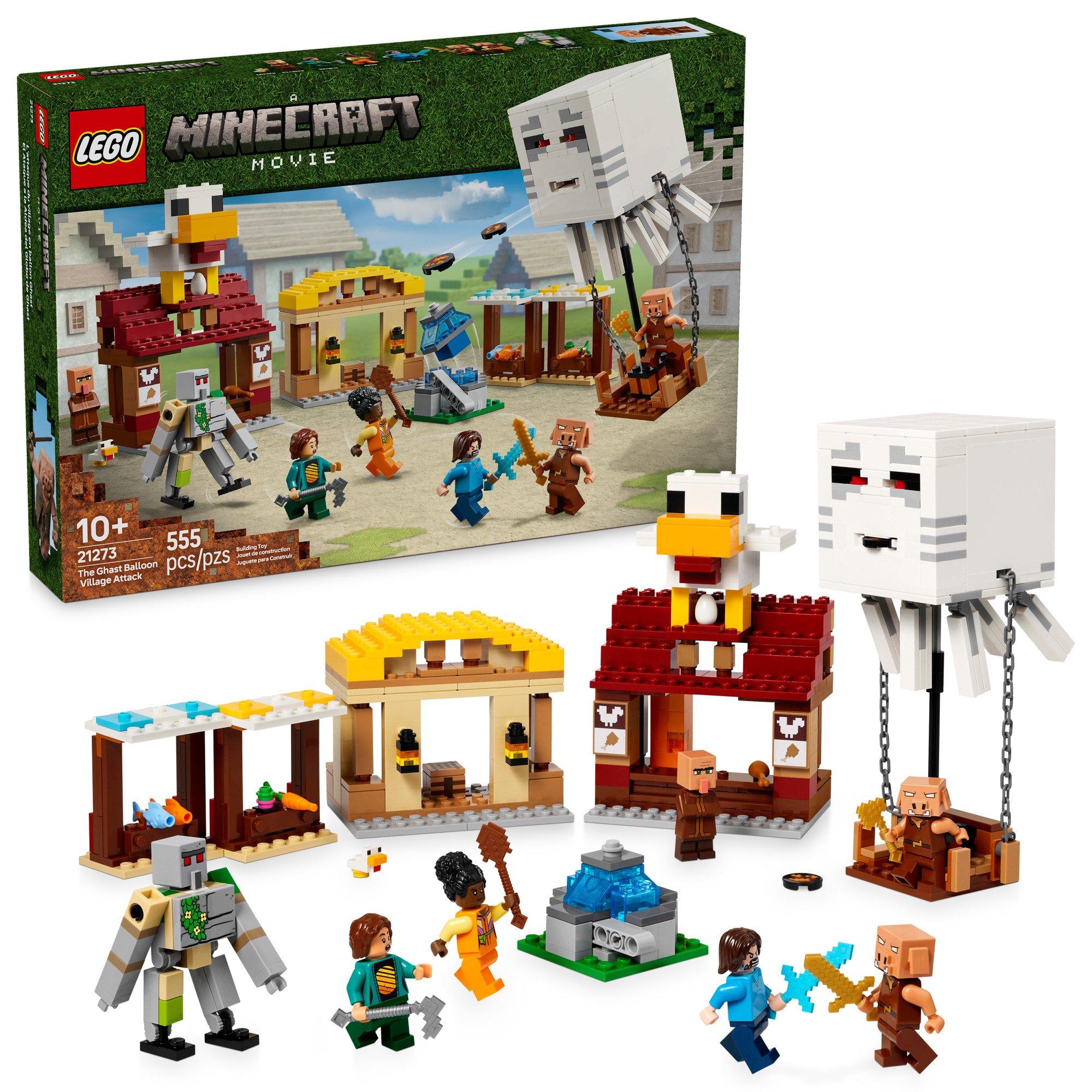 LEGO Minecraft The Ghast Balloon Village Attack Building Playset 21273