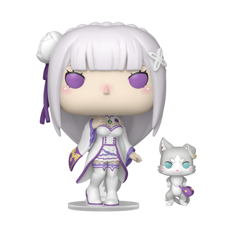 Funko POP! and Buddy: Re:ZERO Starting Life in Another World Emilia and Puck from Vinyl Figure Set