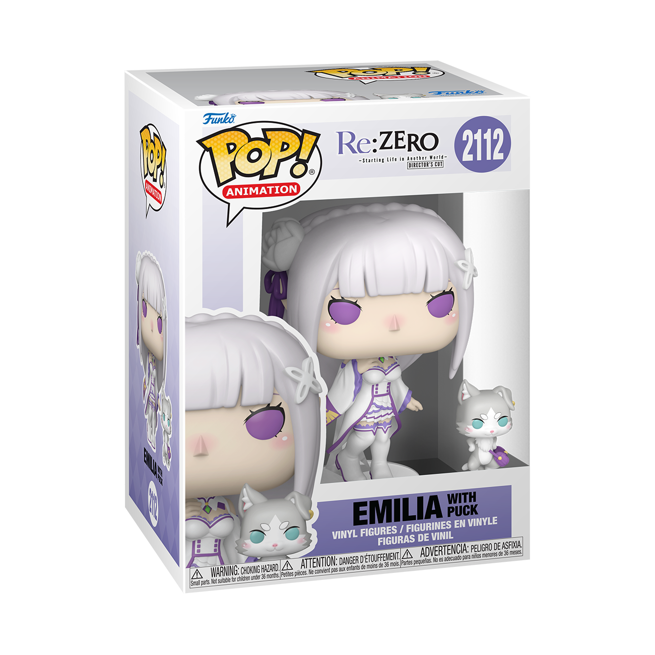 Funko POP! and Buddy: Re:ZERO Starting Life in Another World Emilia and Puck from Vinyl Figure Set