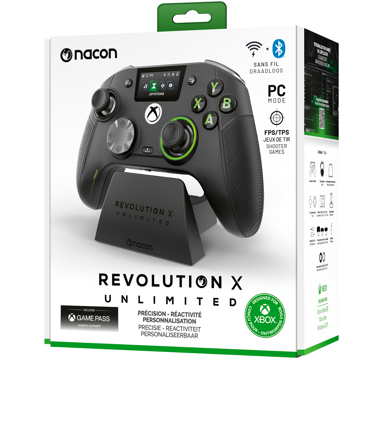 Nacon Revolution X Unlimited High-Performance Wireless Controller WIth Docking Station Designed for Xbox Series X/S, PC - Black