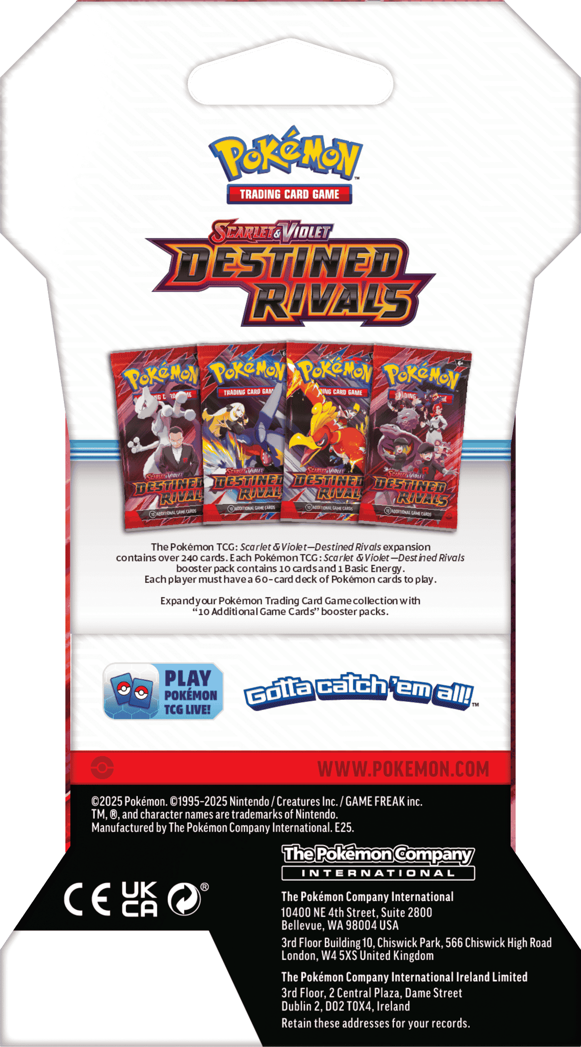 Pokemon Trading Card Game: Destined Rivals Sleeved Booster Pack (Styles May Vary
