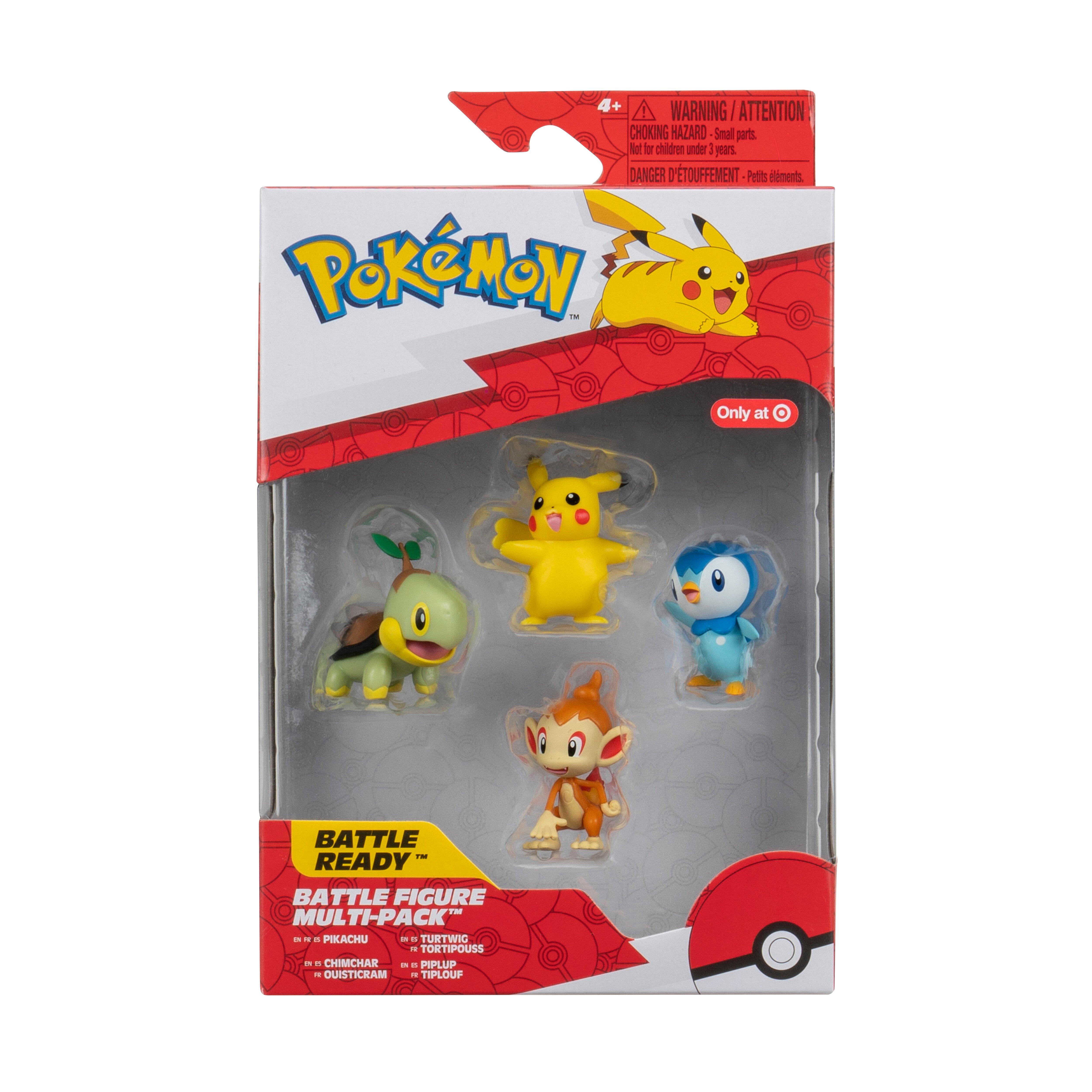 Jazwares Pokemon Sinnoh Starters and Pikachu Battle Figure Set 4-Pack