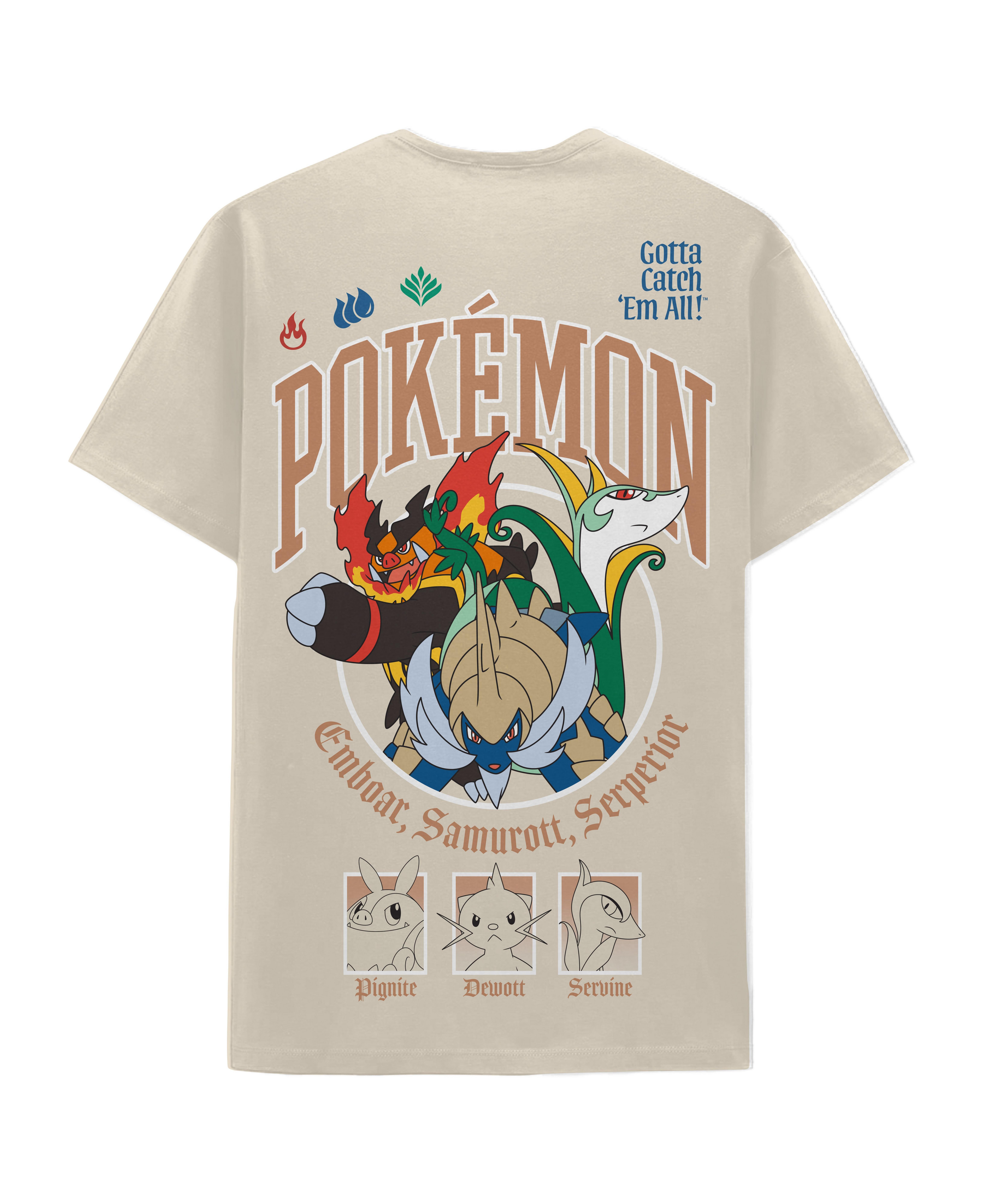Pokemon Unova Starters Graphic Unisex T-Shirt GameStop Exclusive
