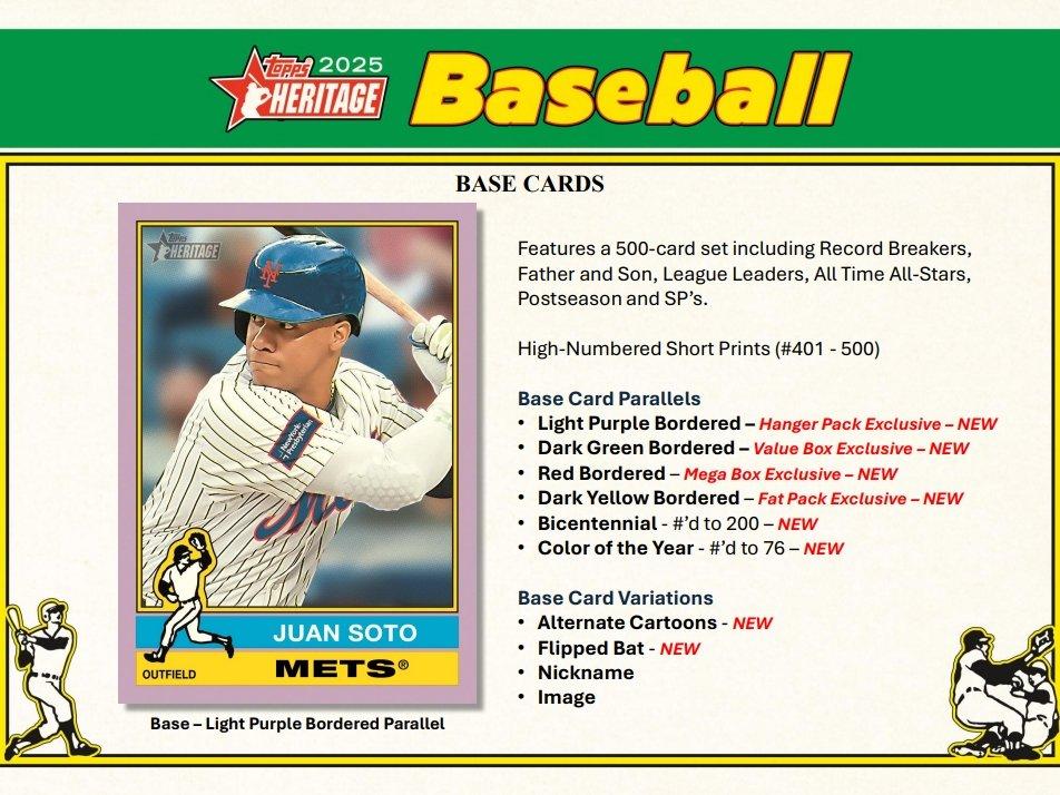 2025 Topps Heritage MLB Baseball Hangar Box (35 Cards)