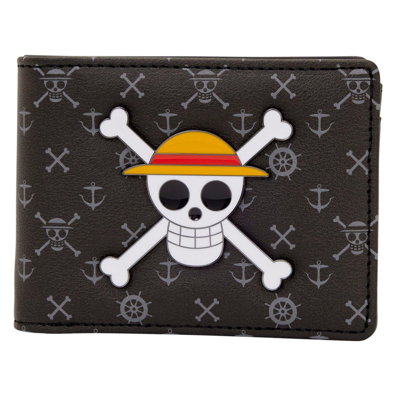 Loungefly One Piece Straw Hat Crew Jolly Roger Bifold Wallet GameStop Exclusive