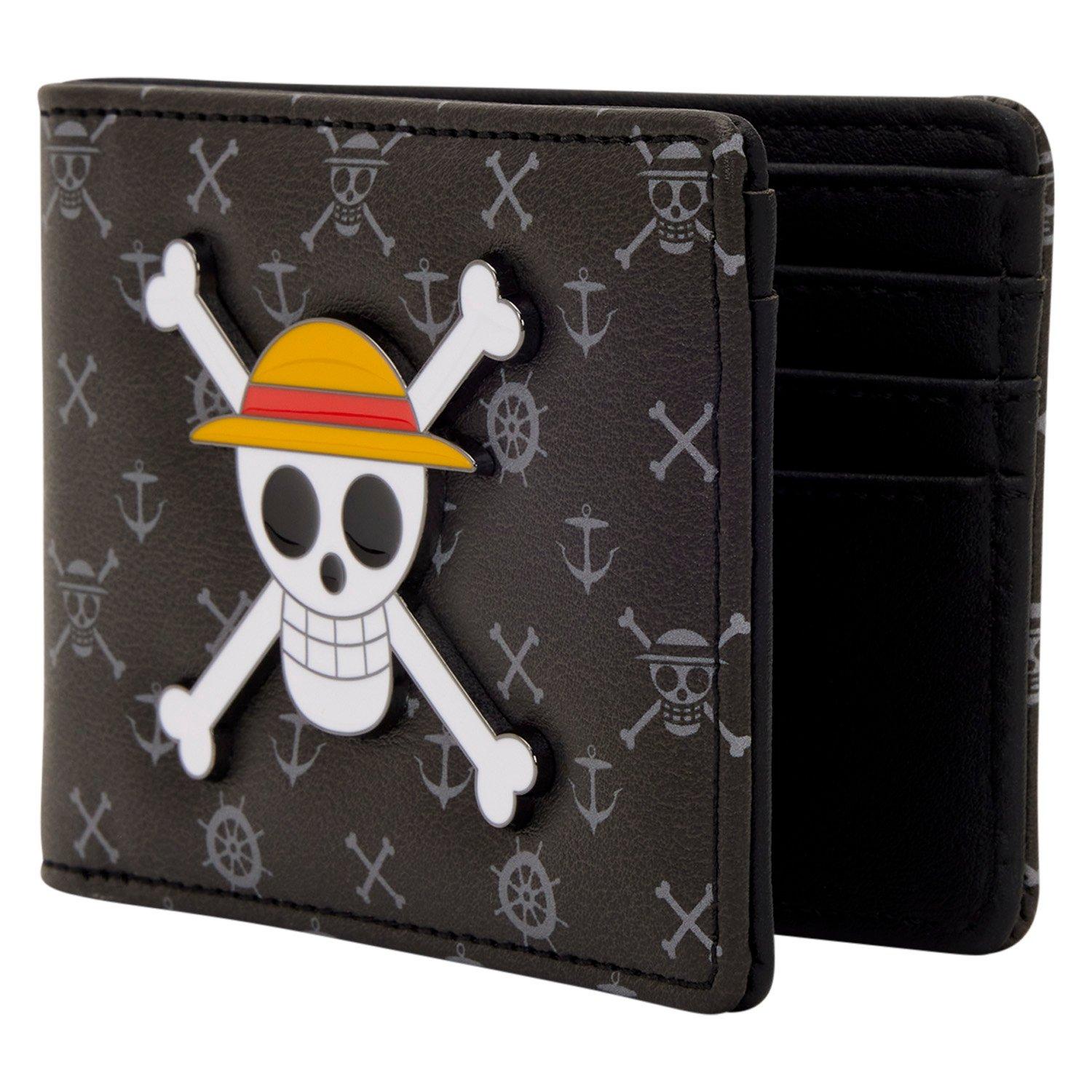 Loungefly One Piece Straw Hat Crew Jolly Roger Bifold Wallet GameStop Exclusive