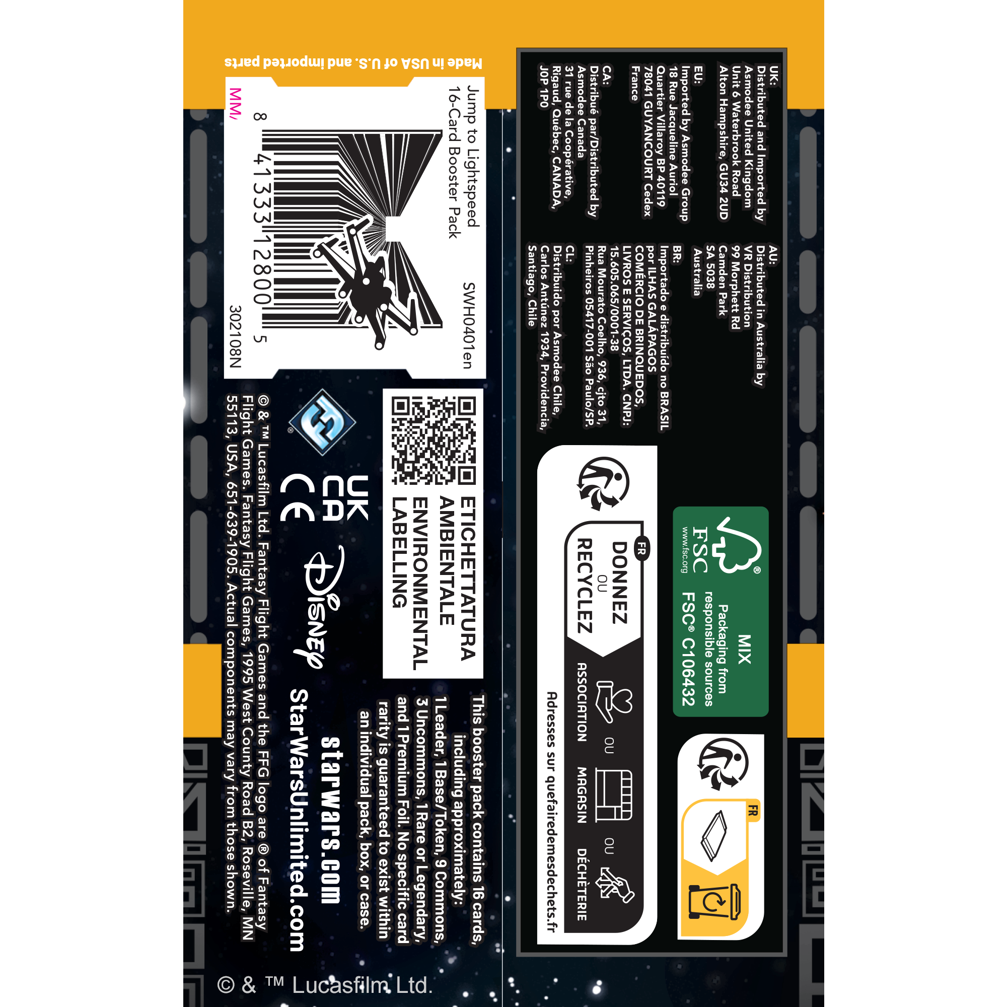 Star Wars: Unlimited TCG Jump to Lightspeed Booster Pack (Styles May Vary