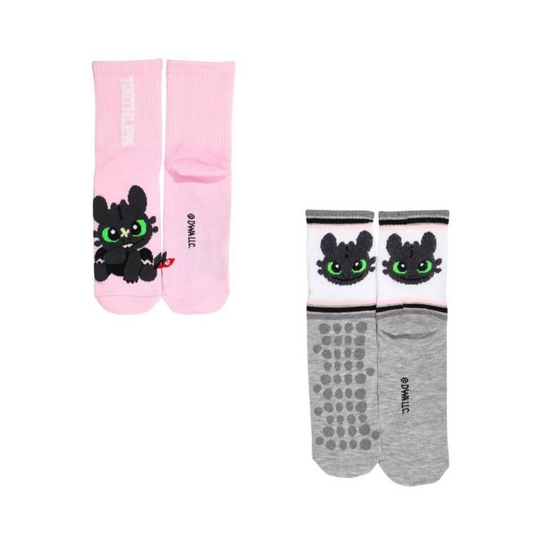 How To Train Your Dragon Chibi Toothless Womens Crew Socks 2-Pack