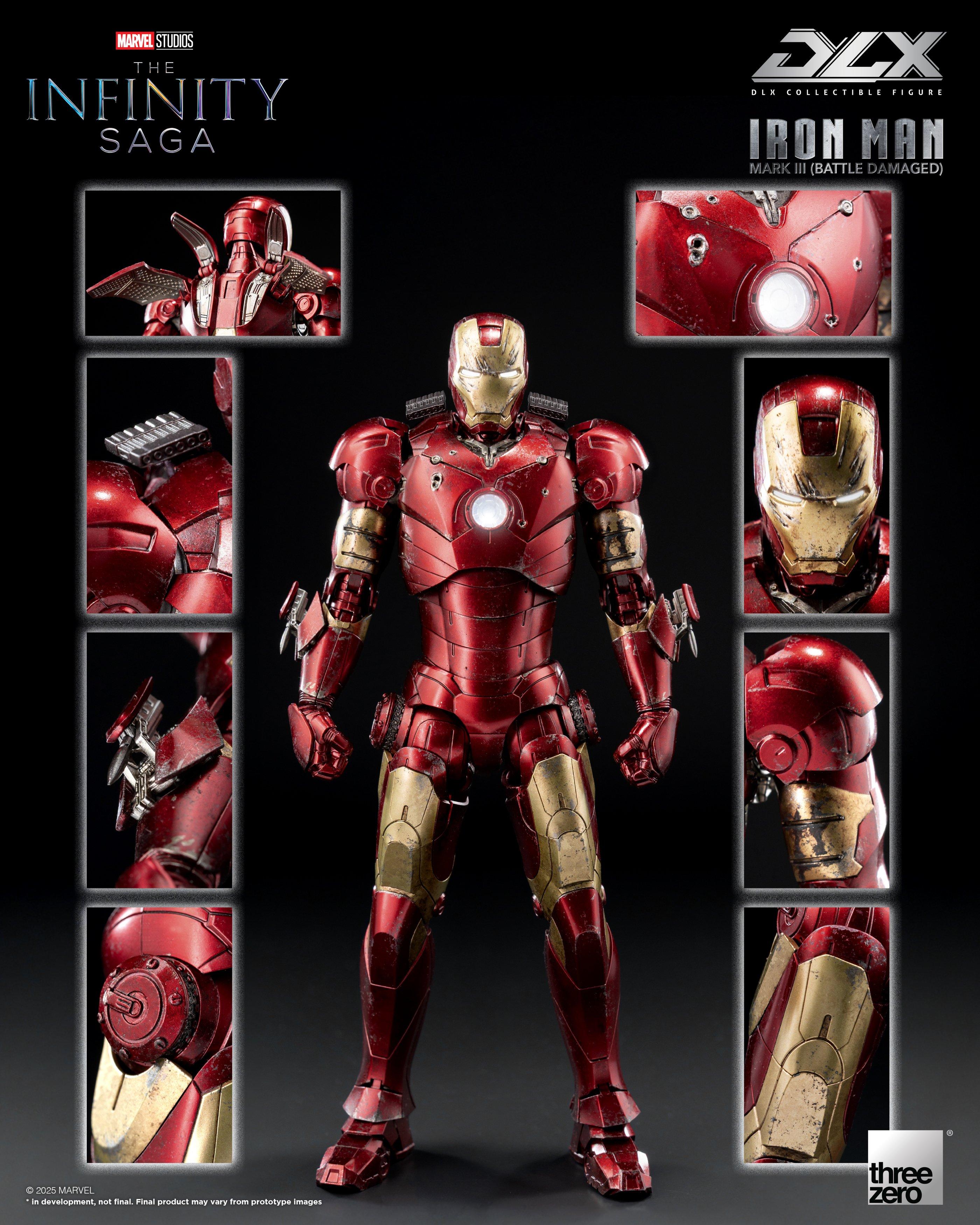 Marvel Studios Infinity Saga Deluxe Iron Man Mark 3 Battle Damage 6.9-In Action Figure