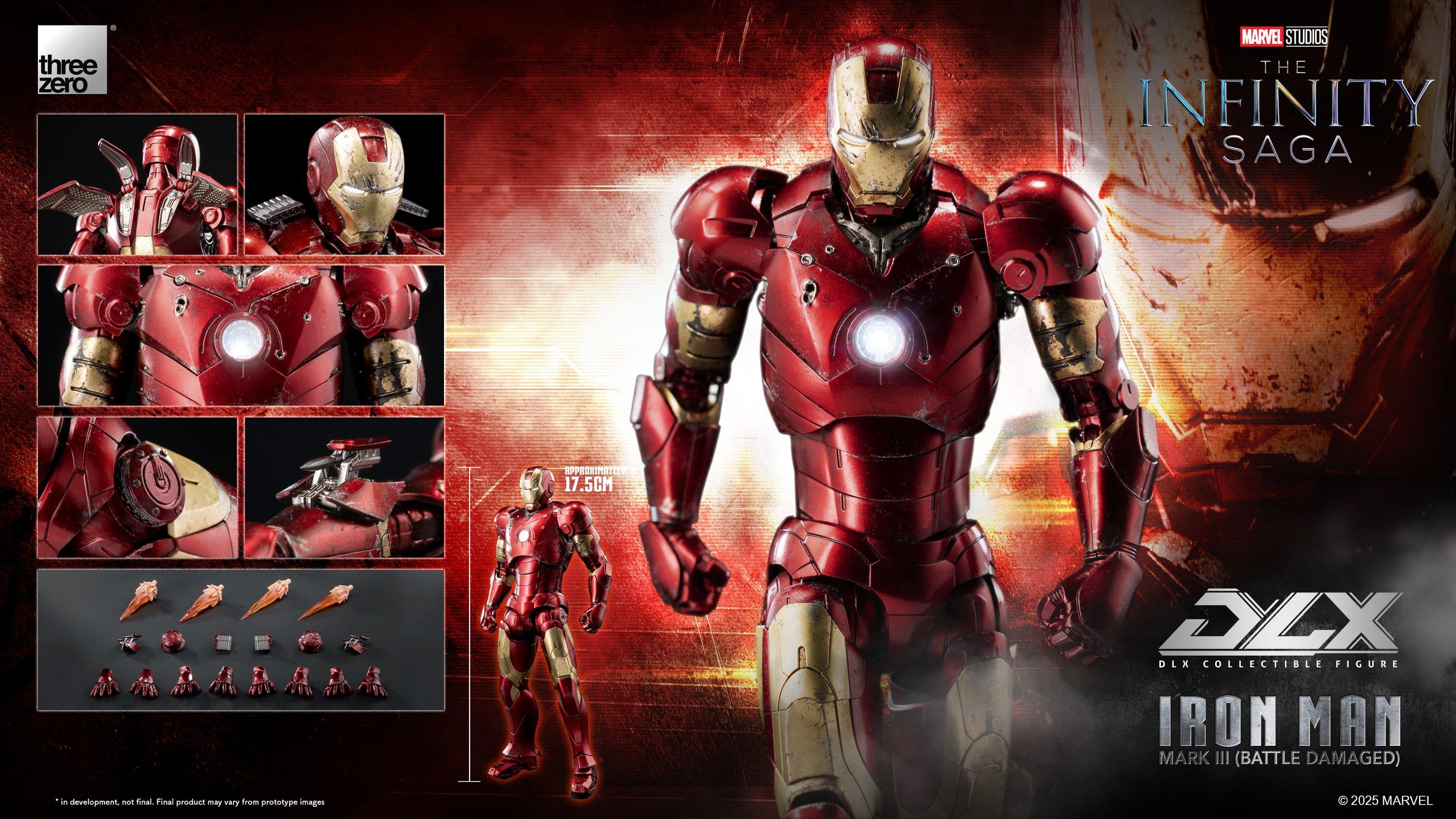Marvel Studios Infinity Saga Deluxe Iron Man Mark 3 Battle Damage 6.9-In Action Figure