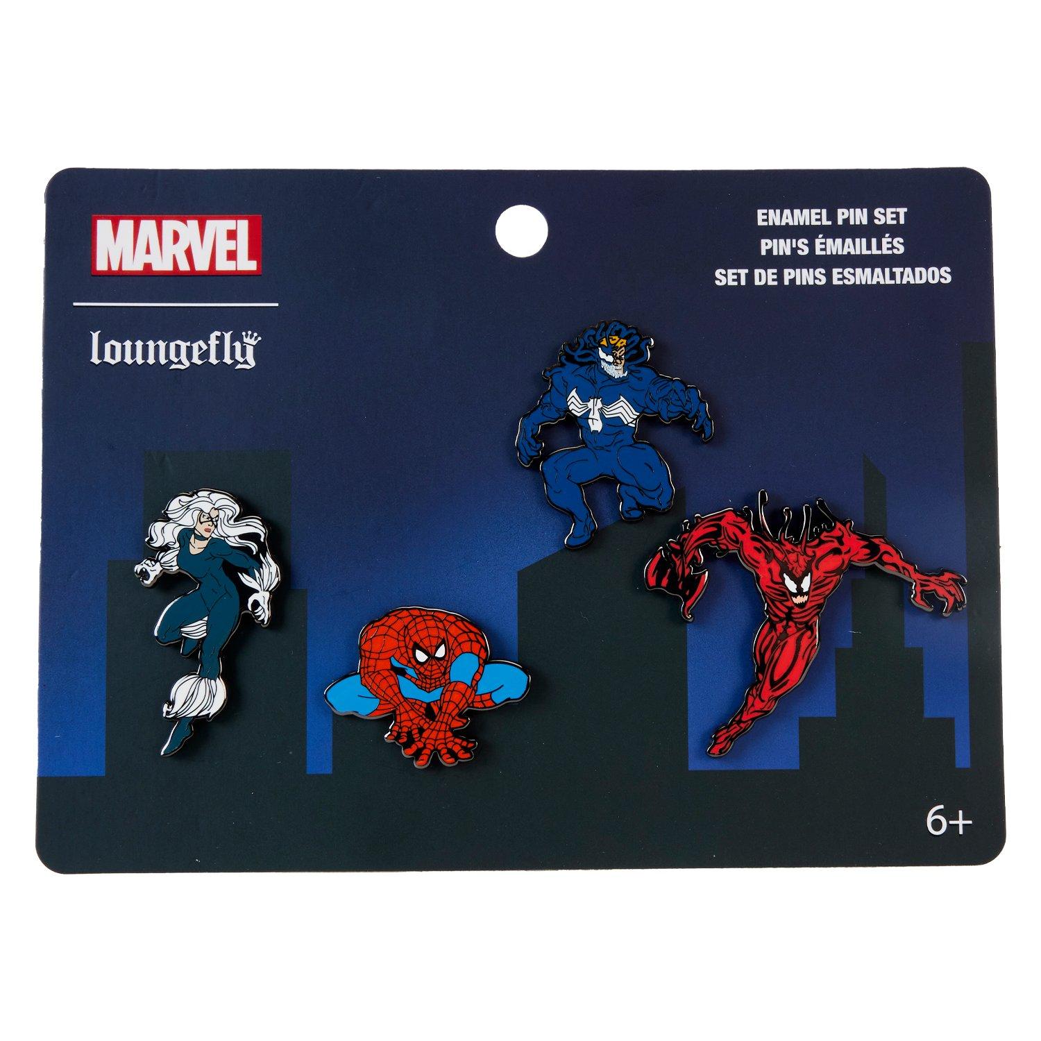 MARVEL SPSP セット Loungefly Marvel Spider-Man 4-Pack Pin Set | GameStop