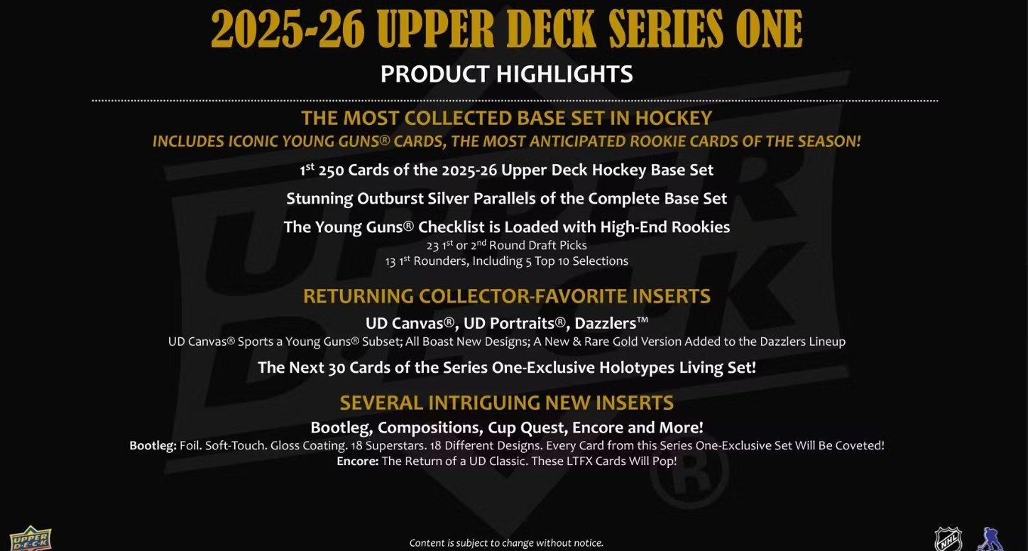 2025-26 Upper Deck Series 1 Hockey Blaster Box