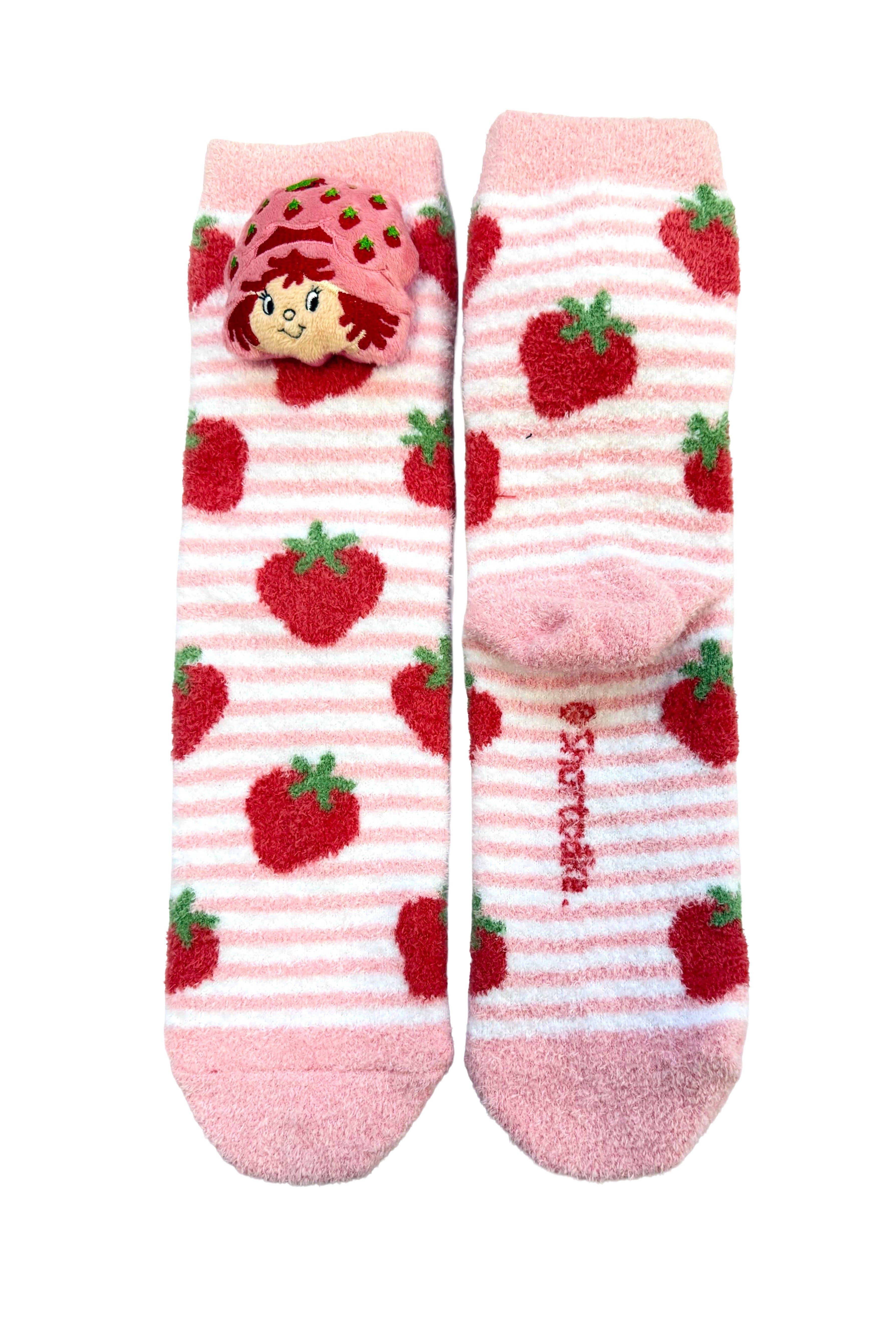 Strawberry Shortcake Fuzzy Plush Scented Crew Socks