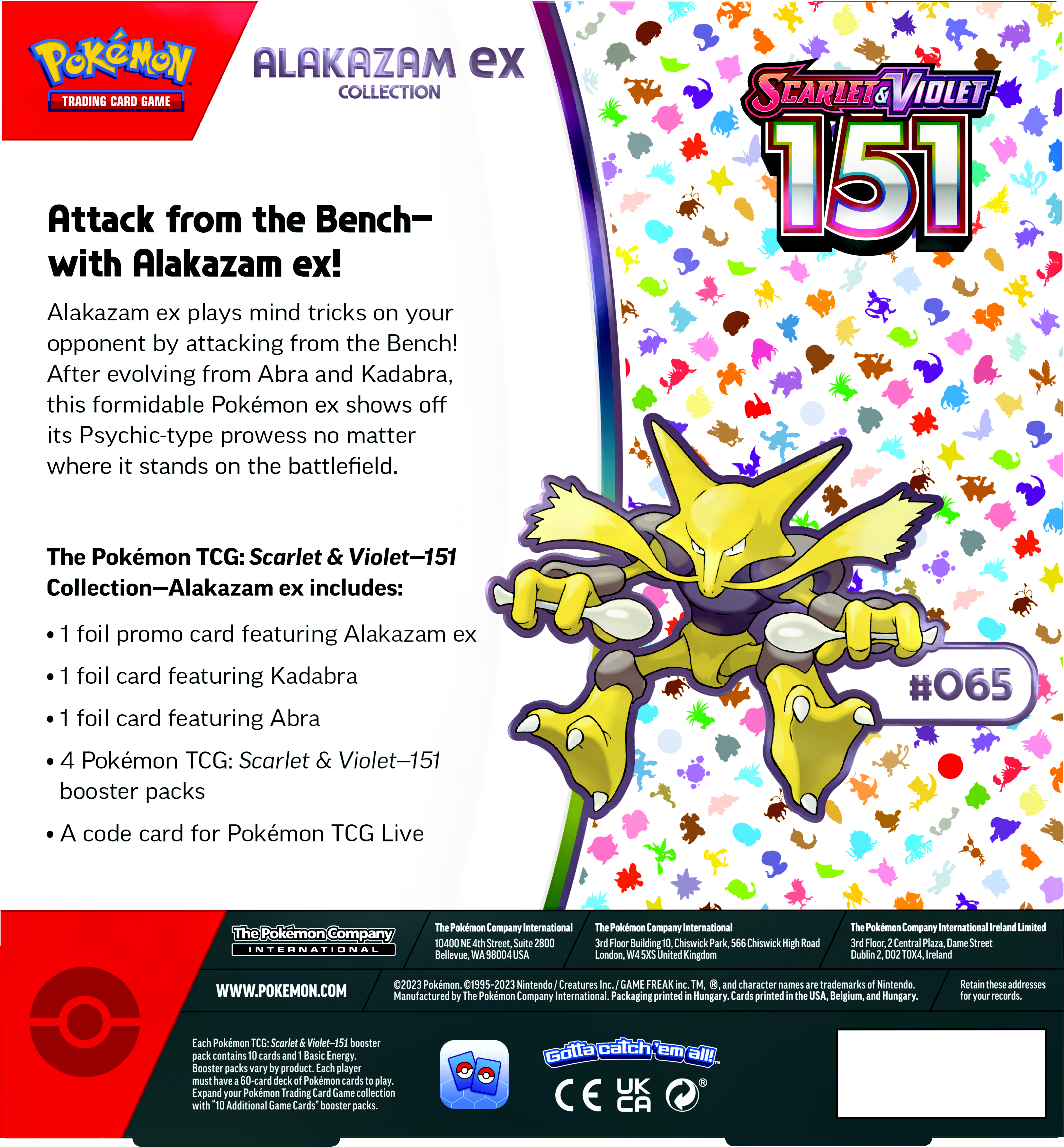 Pokemon Trading Card Game: Scarlet and Violet 151 Alakazam ex Collection