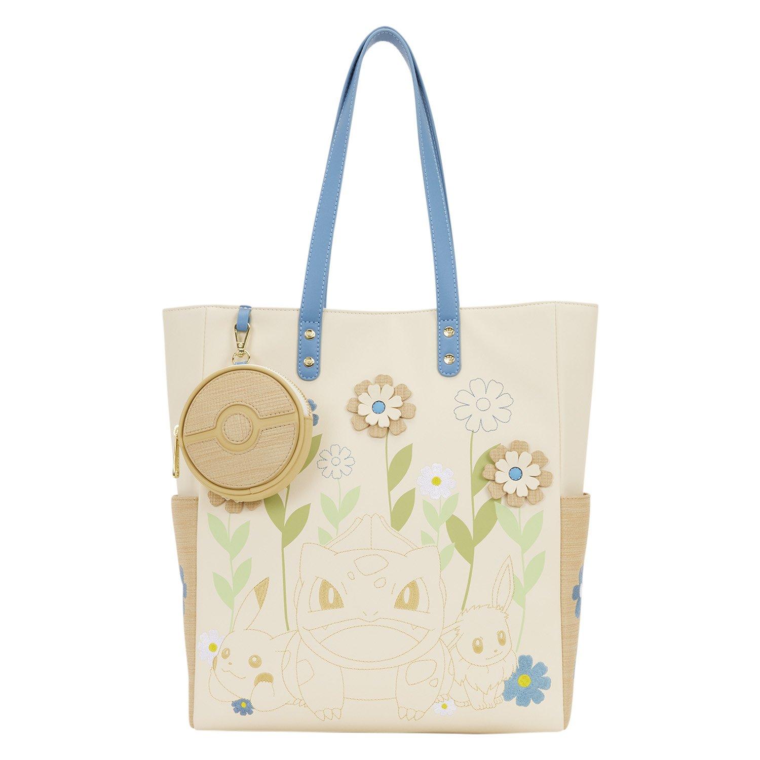 Loungefly Pokemon Floral Tote Crossbody Bag with Coin Bag