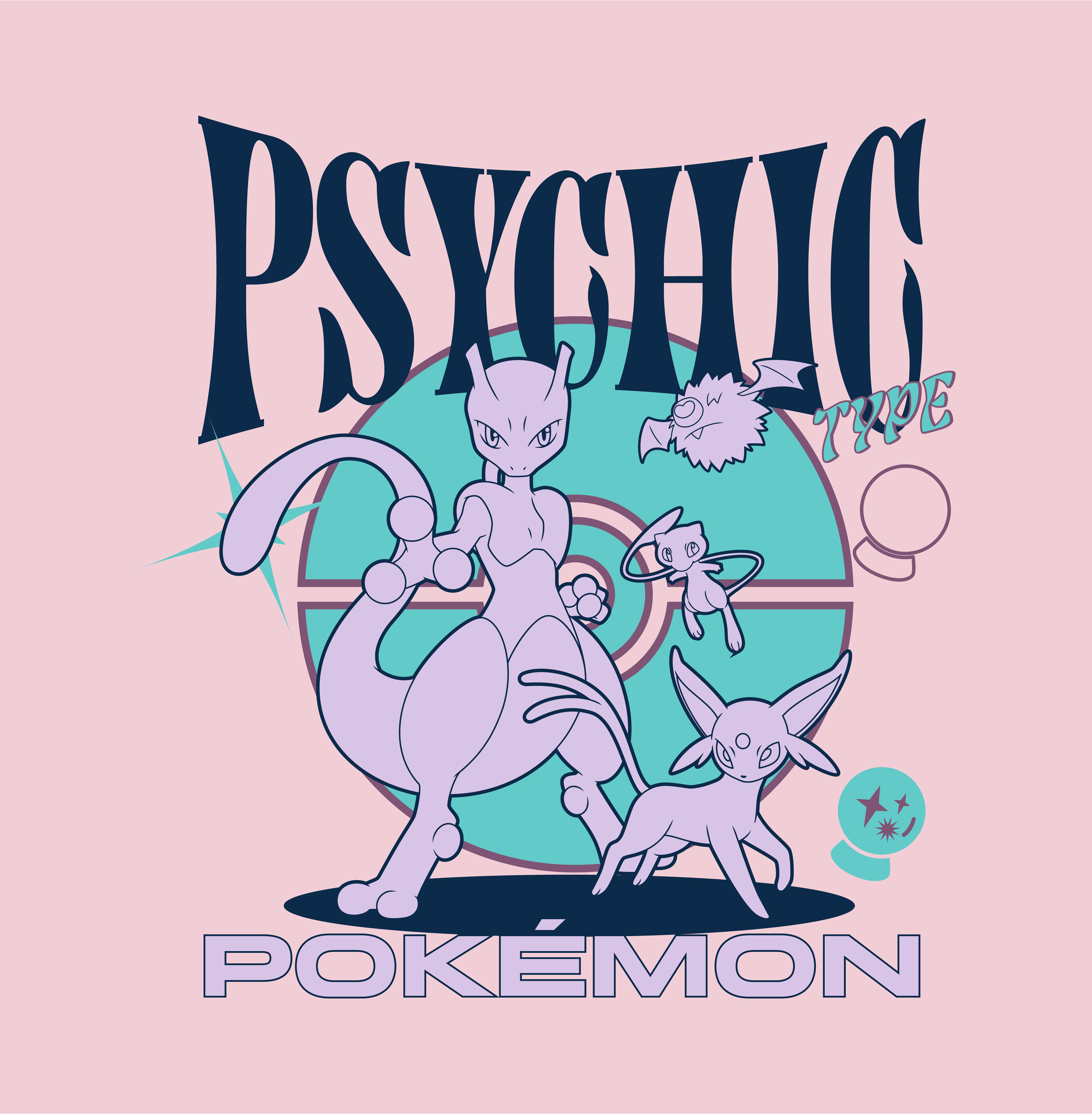 Pokemon Psychic Type Graphic T-Shirt GameStop Exclusive