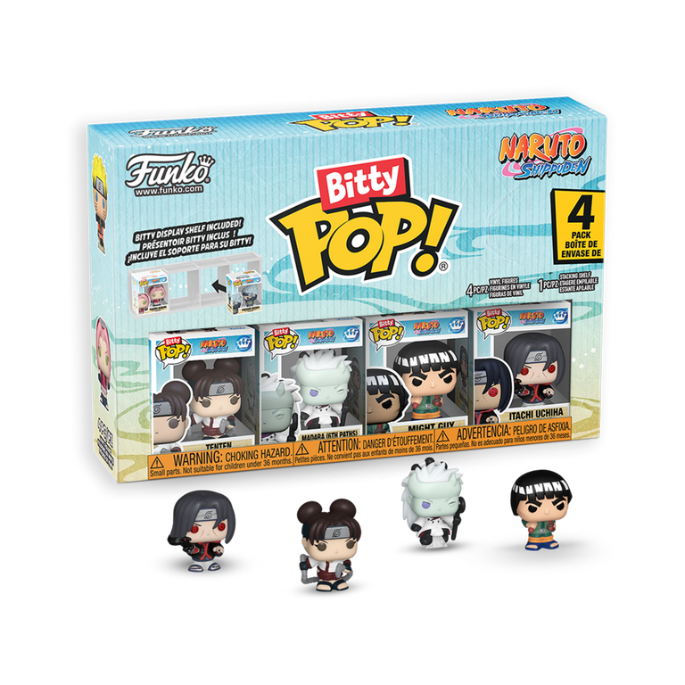 Funko Bitty POP!: Naruto: Shippuden 0.9-in Vinyl Figure Set 4-Pack (Tenten, Madara (6th Paths), Might Guy, and Itachi Uchiha)