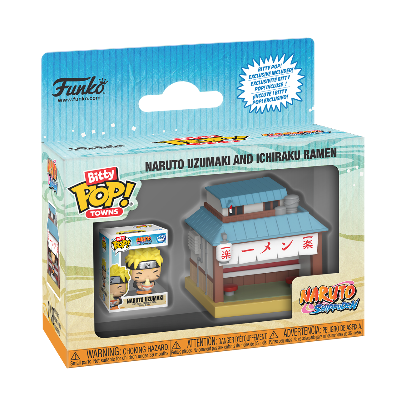 Funko Bitty POP! Town: Naruto: Shippuden Naruto Uzumaki and Ichiraku Ramen Vinyl Figure Set