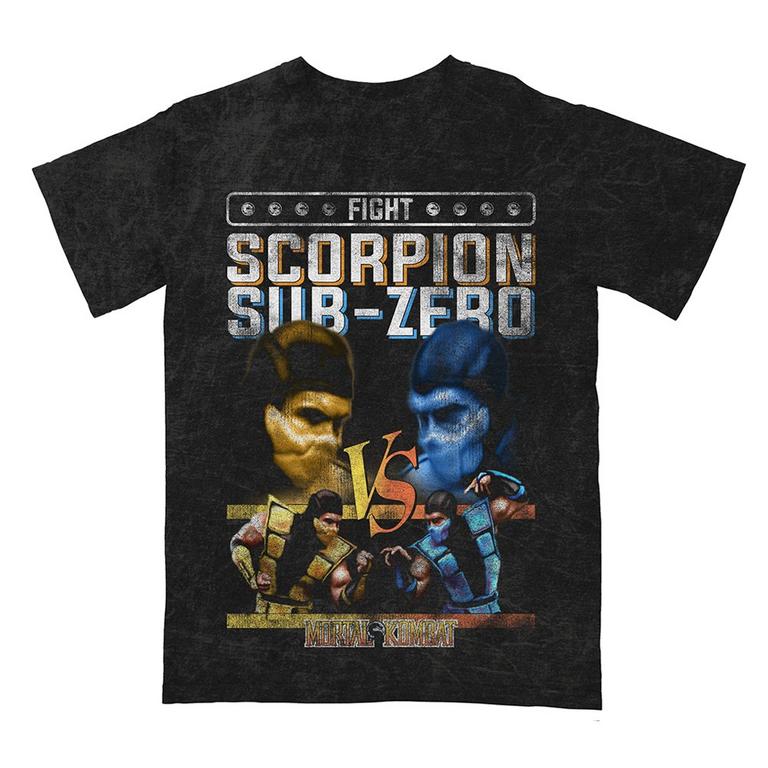 Mortal Kombat Scorpion vs Sub-Zero Mineral Wash Graphic Unisex T-Shirt GameStop Exclusive