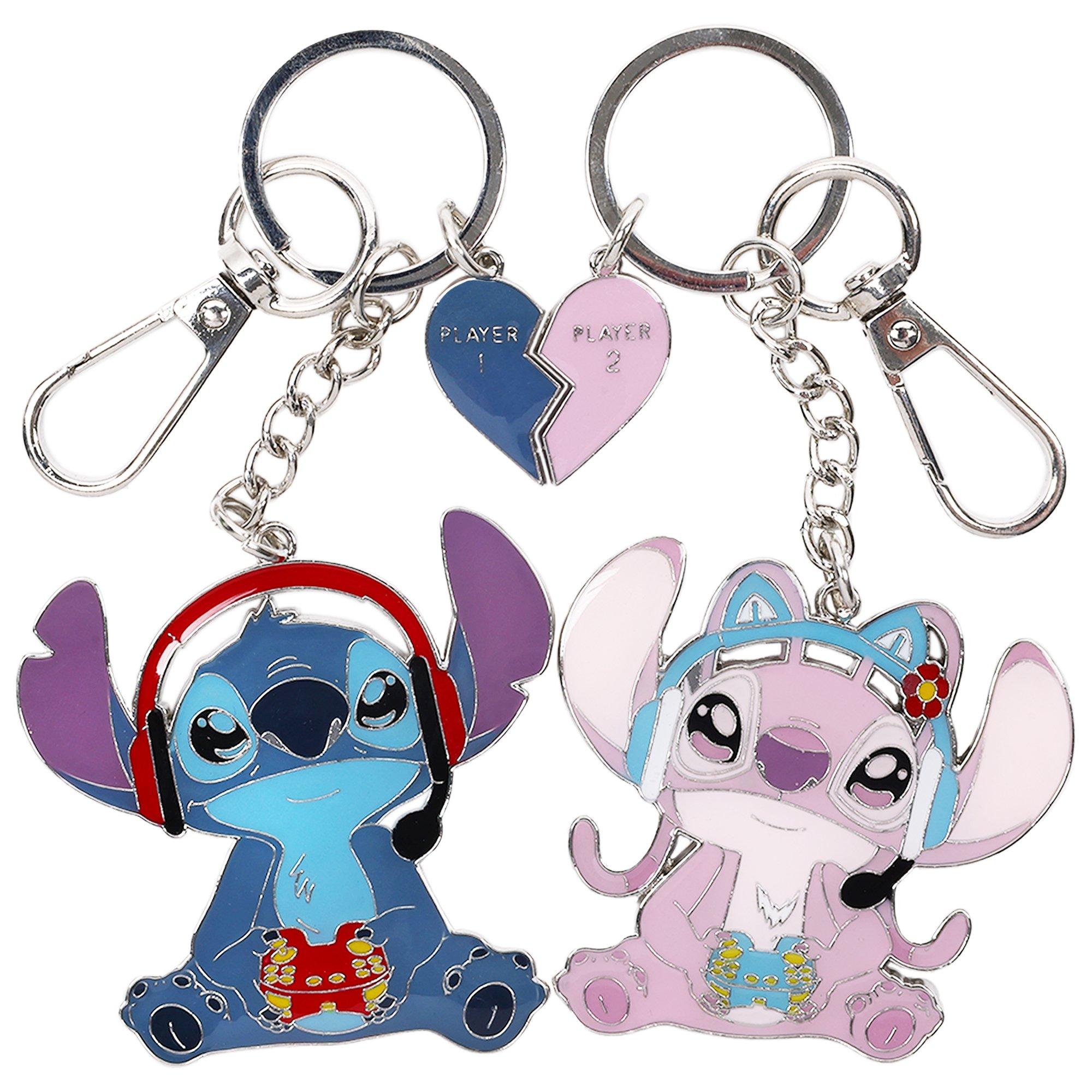 Disney Lilo and Stitch Gamer Stitch and Angel Keychain Bag Charm