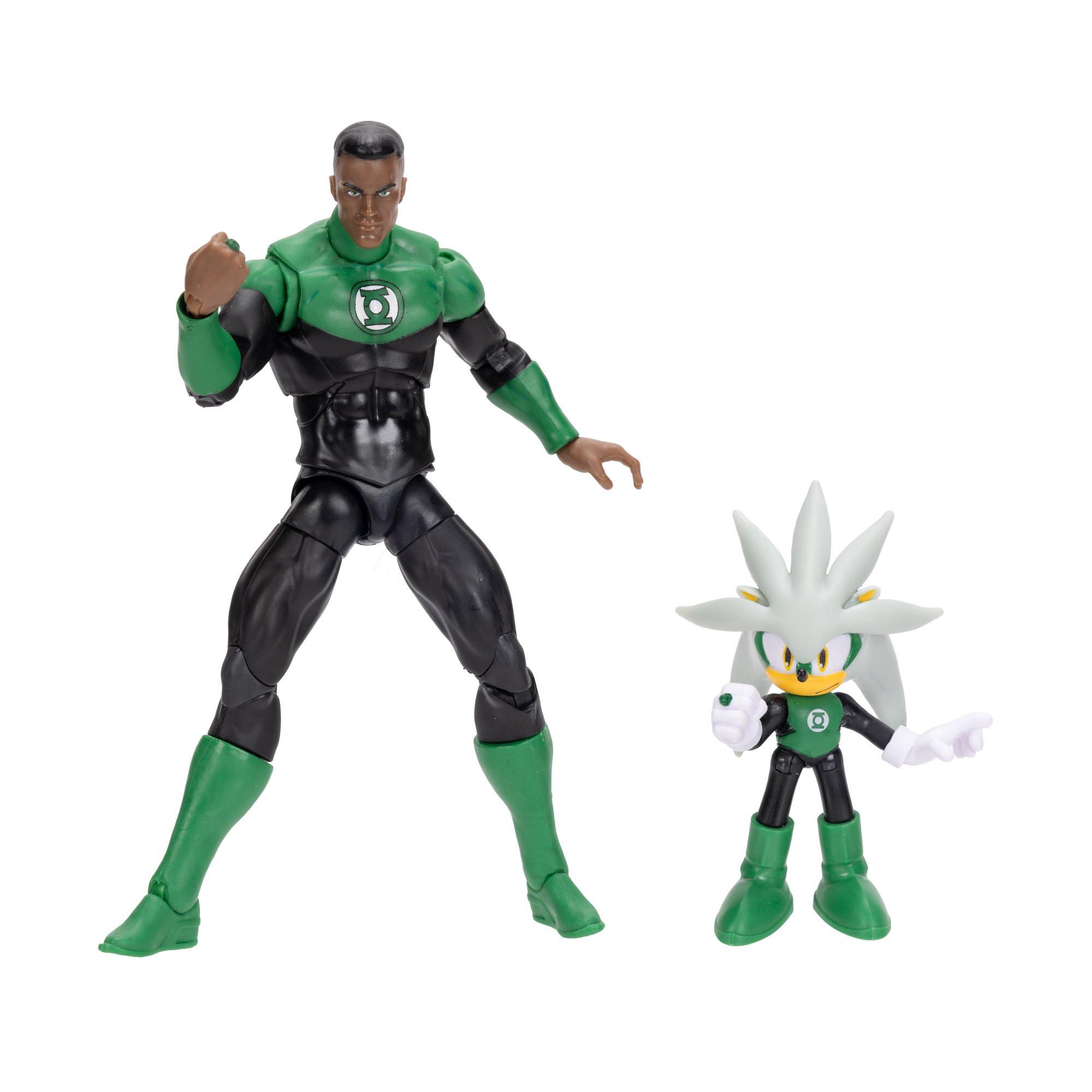 DC Comics x Sonic The Hedgehog Silver and Green Lantern Figure Set 2-Pack