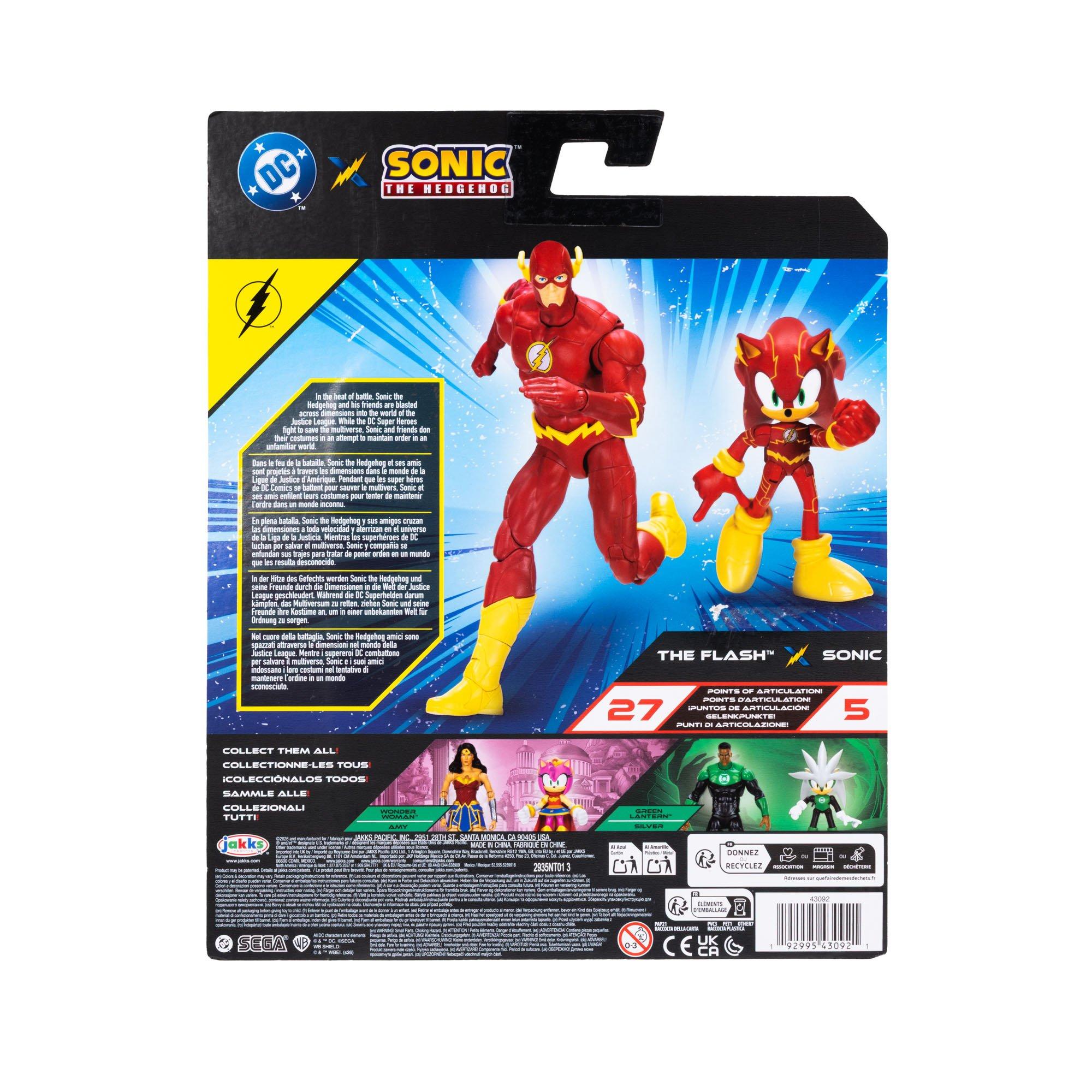 Jakks Pacific DC x Sonic The Hedgehog Sonic and The Flash Figure Set 2-Pack