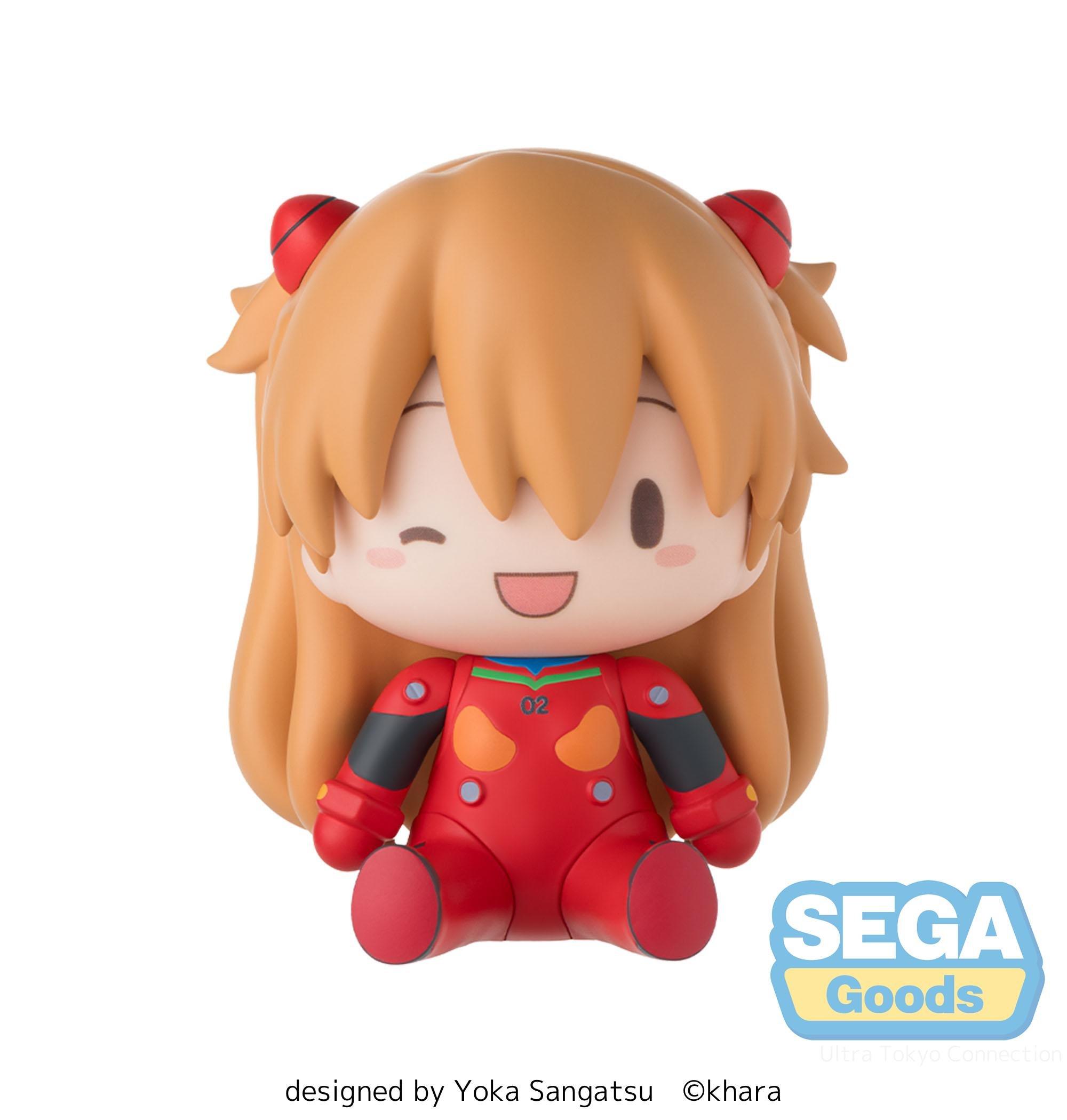 SEGA Evangelion FuwaPuchi Deformed Asuka Plugsuit 3.15-in Figure
