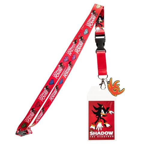 Official SEGA Shadow The Hedgehog Ultimate Power Lanyard - Black With Metal Clasp