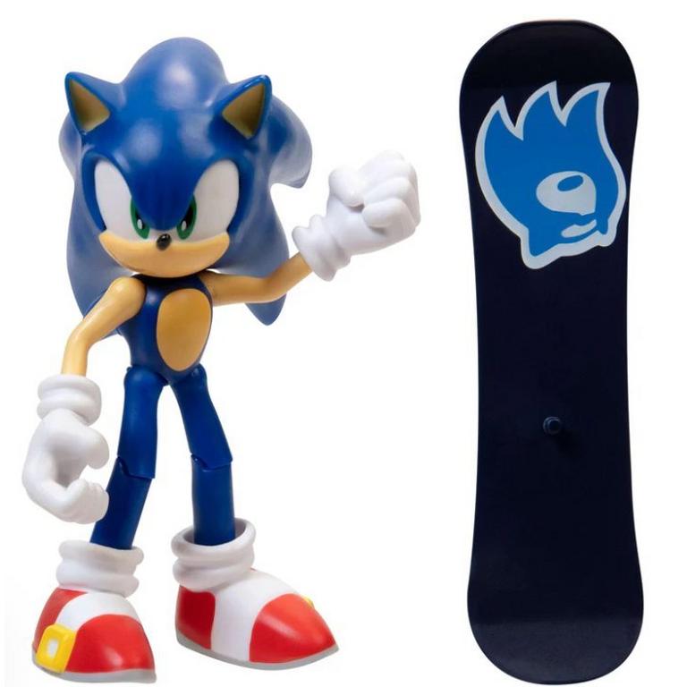 Jakks Pacific Sonic The Hedgehog Modern Sonic 4-in Action Figure with Snowboard