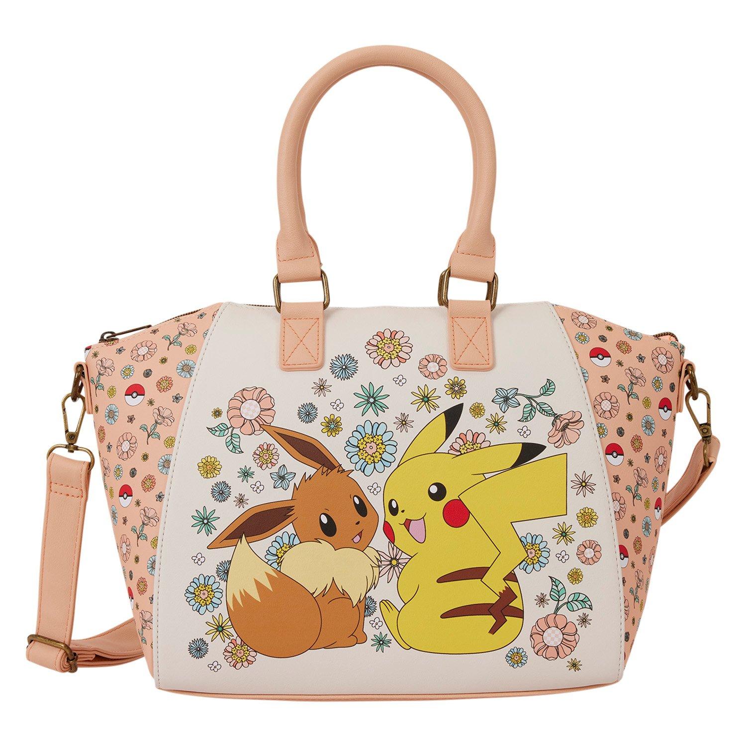 Loungefly Pokemon Pikachu and Eevee Floral Satchel Bag GameStop
