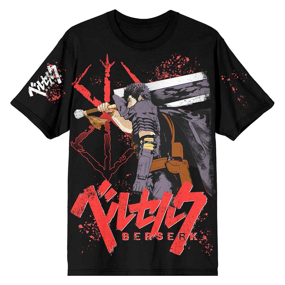 Berserk Guts With Kanji Logo Unisex Black T-Shirt GameStop Exclusive, Size: Large