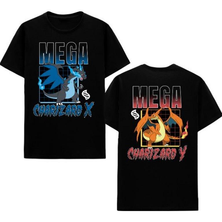 Pokemon Mega Charizard X and Y Double Sided Graphic T-Shirt