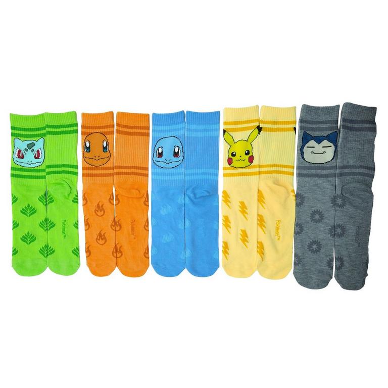 Pokemon Kanto Starters Crew 5 Pack Socks GameStop Exclusive