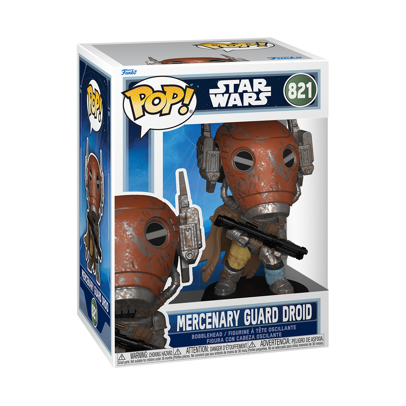 Funko POP! Star Wars: The Mandalorian and Grogu Mercenary Guard Droid 4.6-in Vinyl Bobblehead